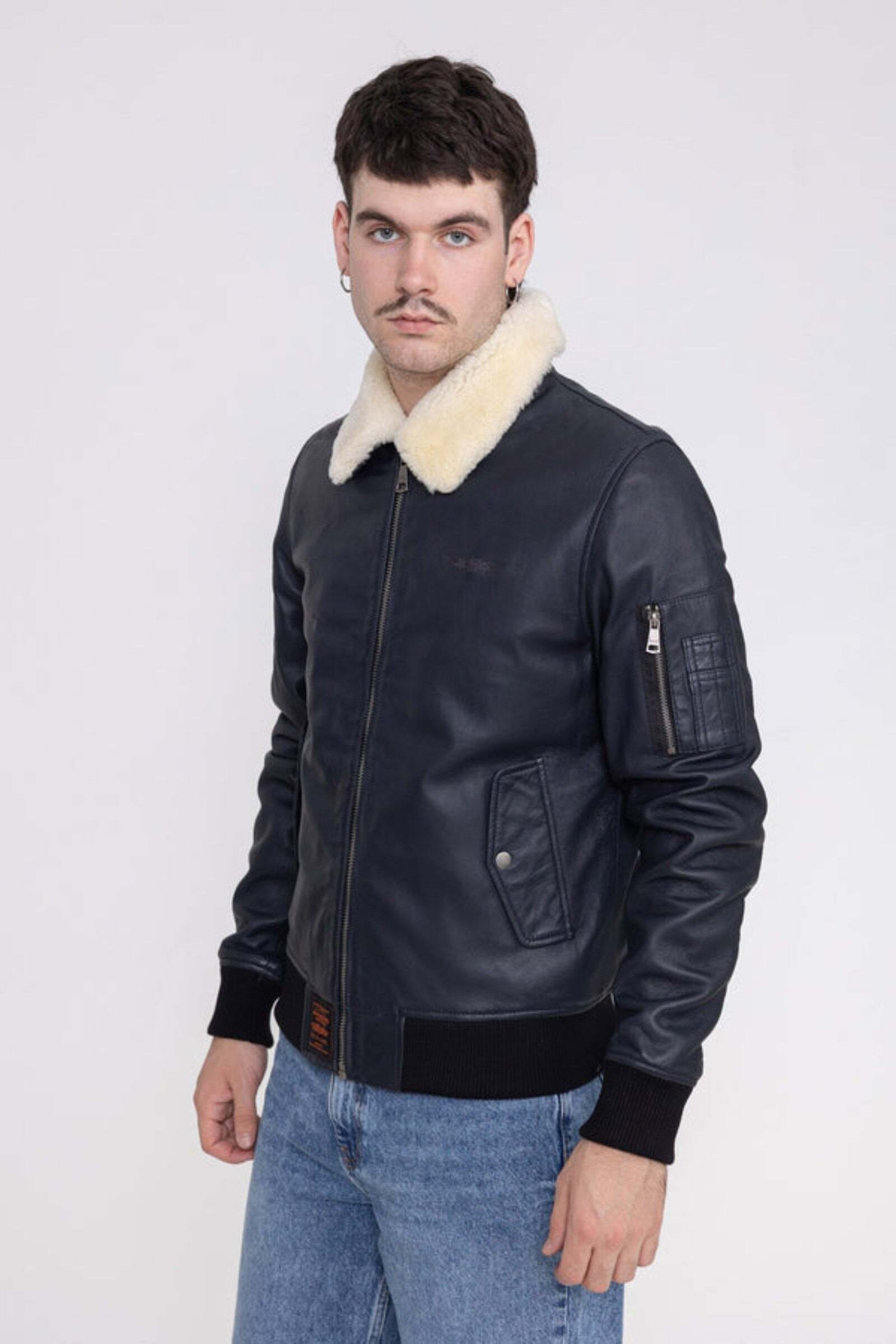 Lederjacke »Bombers Original Lederjacke Iceman M«