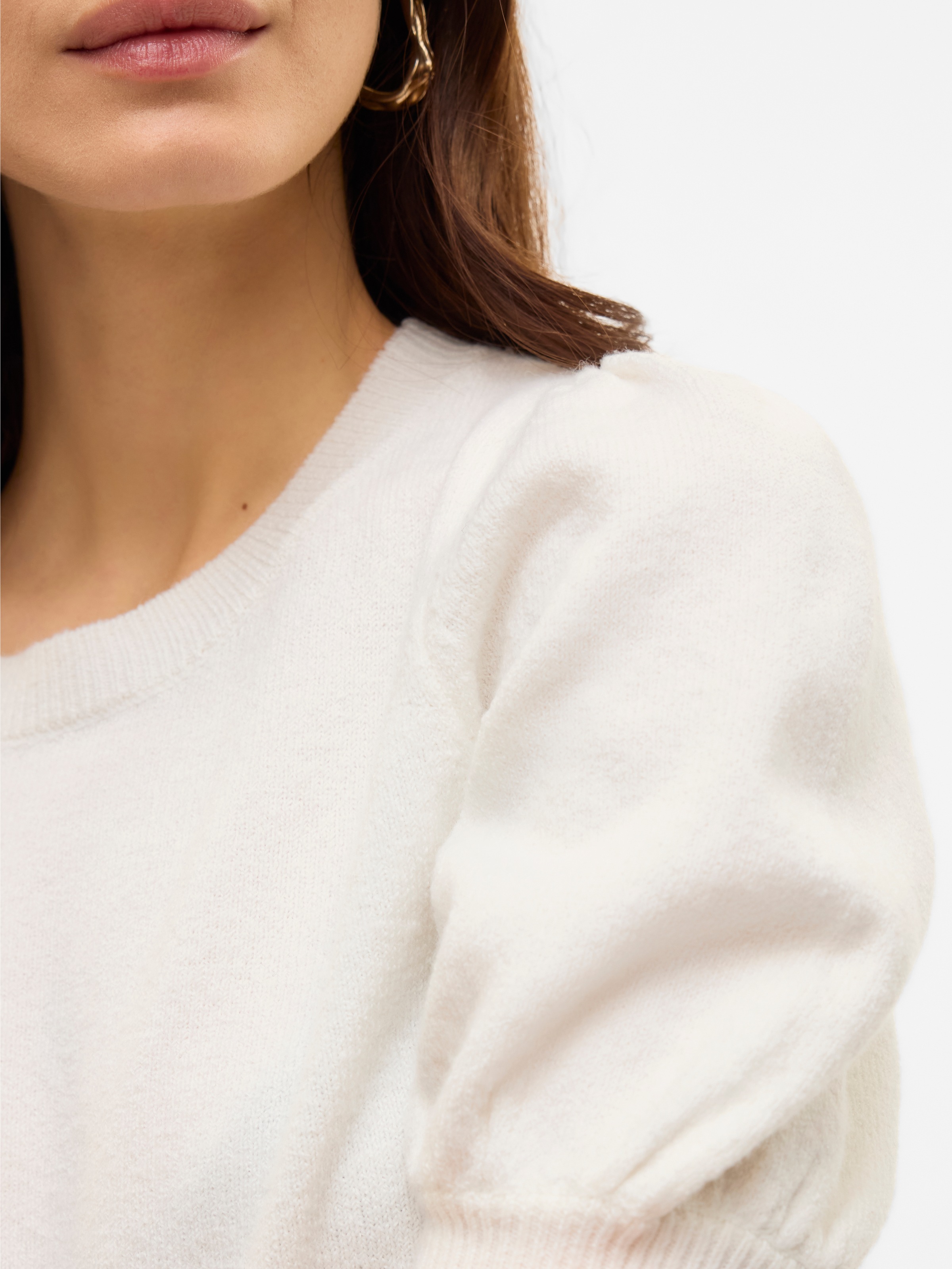 Vero Moda Strickpullover »VMDOFFY 2/4 O-NECK PULLOVER GA NOOS«, mit leichten Puffärmeln