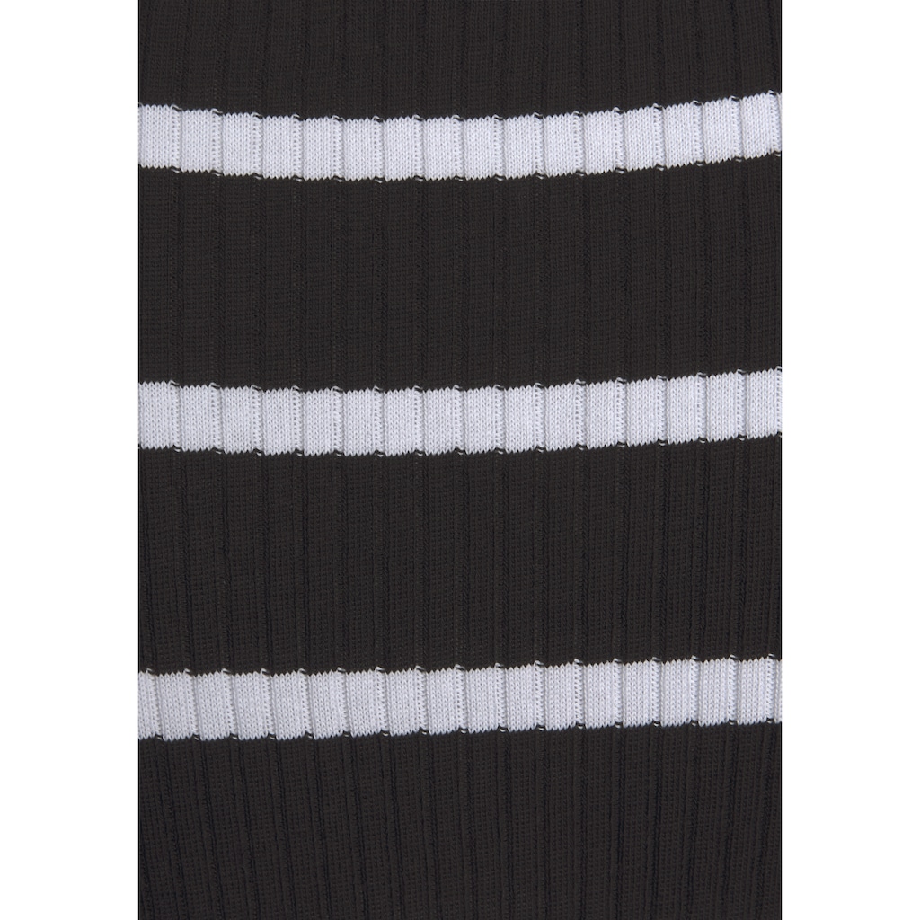 LASCANA Shirtkleid, mit gerippter Struktur und Streifen, Sommerkleid aus Baumwolle