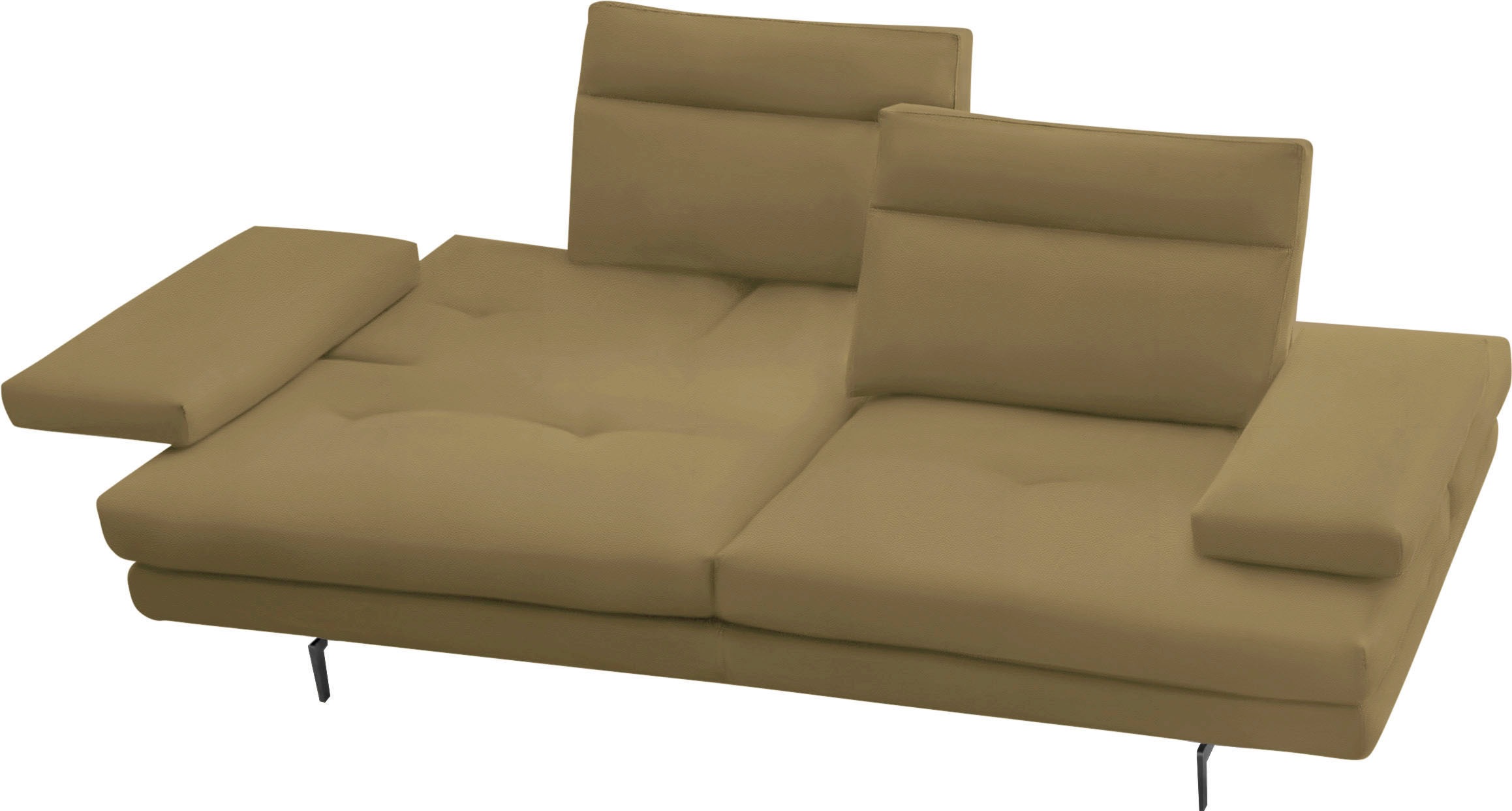 CALIA ITALIA 3-Sitzer »Toby Wing, Designsofa, hochwertige Verarbeitungsdetails, bequem«, inkl. Sitztiefenverstellung und Armteilfunktion, Füsse in Schwarz matt