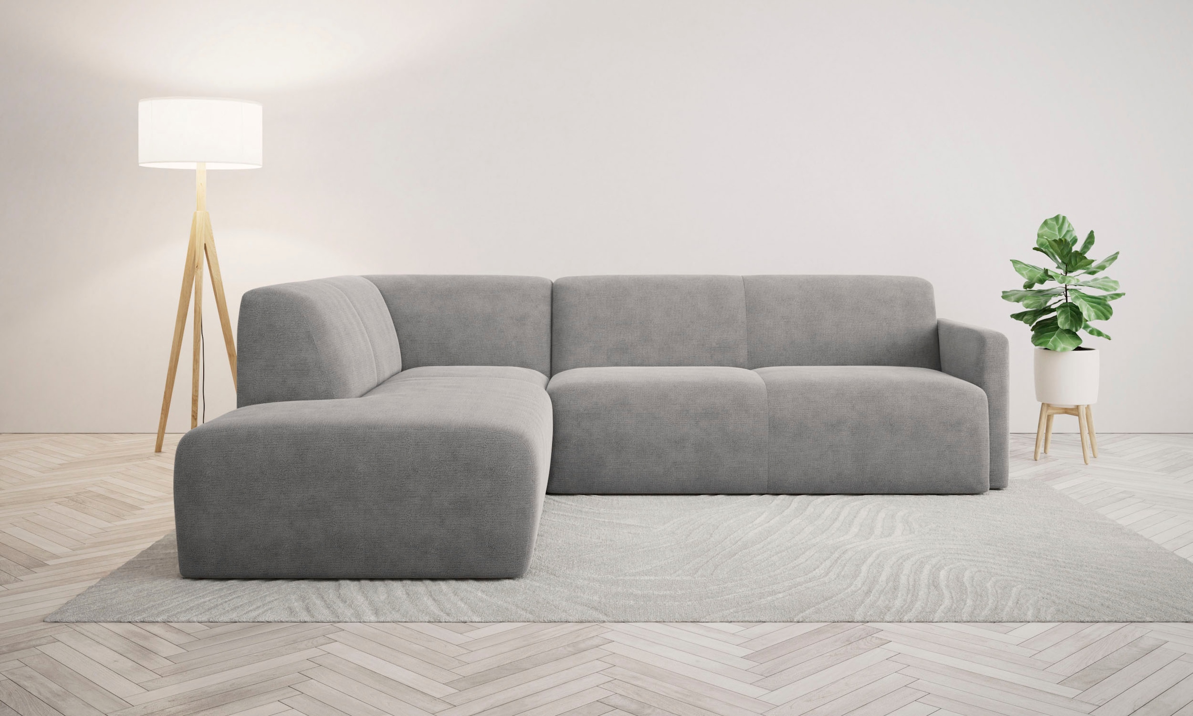 Ecksofa »Tvinnum«, Breite 255 cm, L-Form, Struktur weich, Chenille, mit Komfortschaum