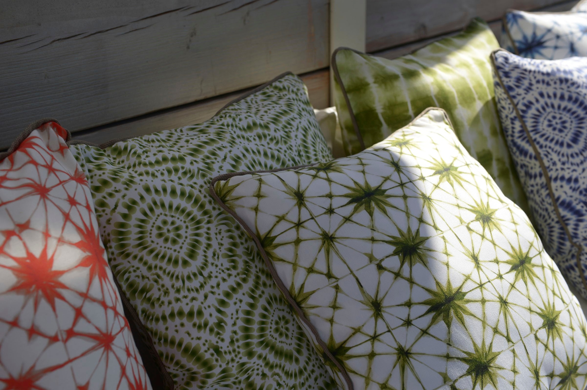 H.O.C.K. Sitzkissen »Badu Batik Saphire Outdoor«, wasserabweisend