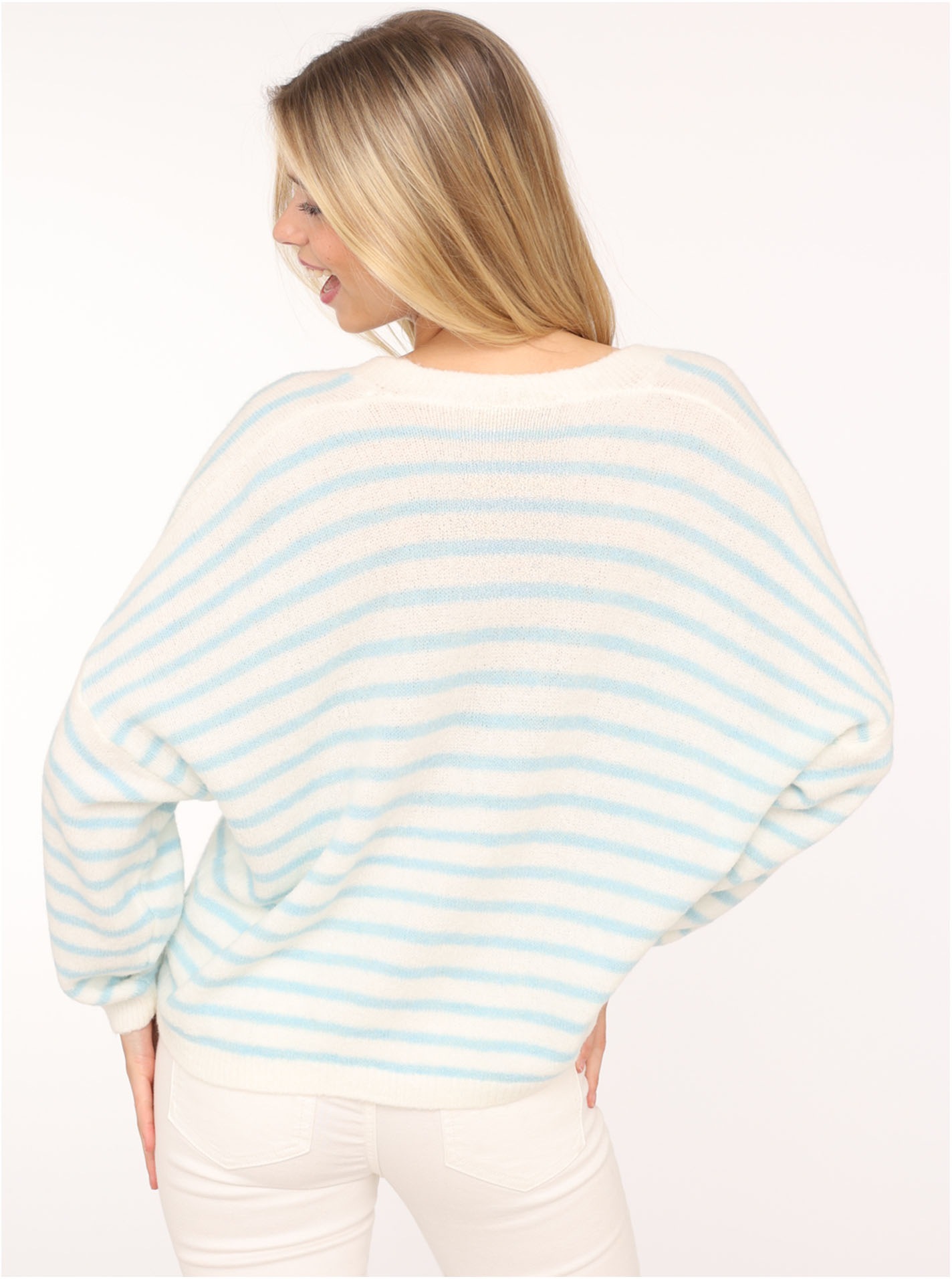 Zwillingsherz Strickjacke »"Streifen"«, mit figurumspielendem Schnitt, One Size