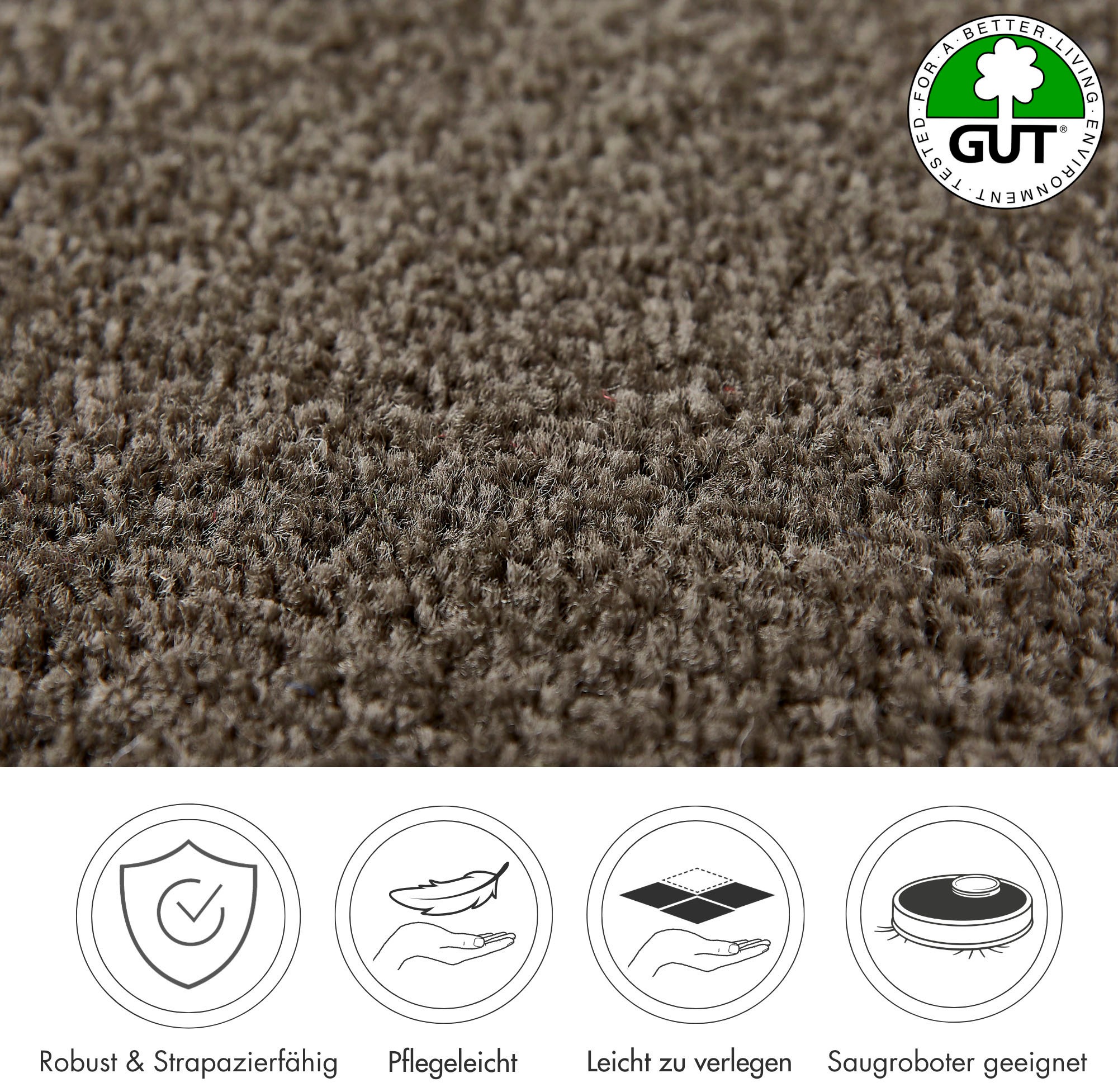 Andiamo Teppichboden »Ines, Kräuselvelours, Made in Netherlands«, rechteckig, 8,5 mm Höhe, Uni Farben, Breite 400 cm, strapazierfähig & pflegeleicht