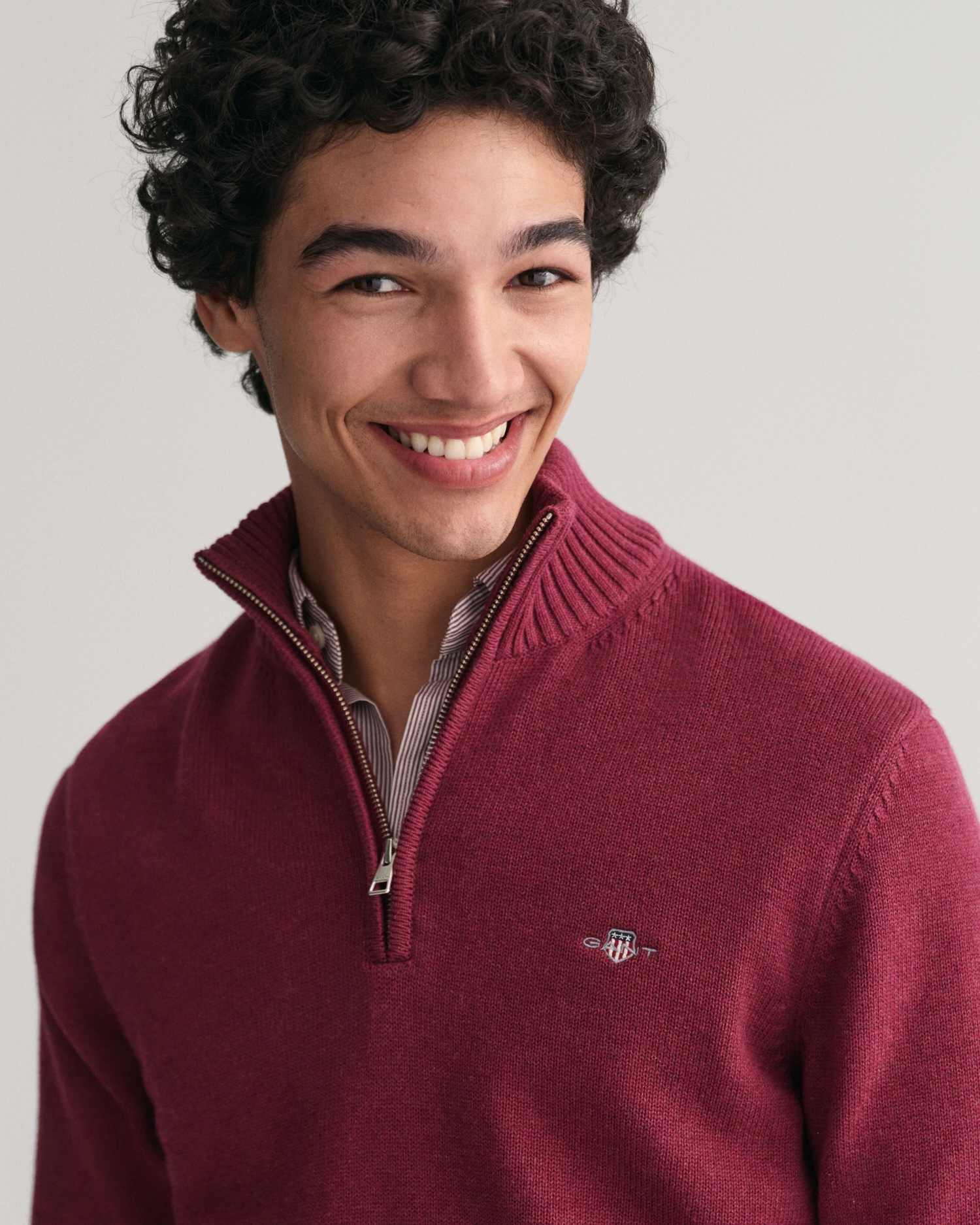 Gant Troyer »CASUAL COTTON HALF ZIP«, mit grafischer Logostickerei auf der Brust