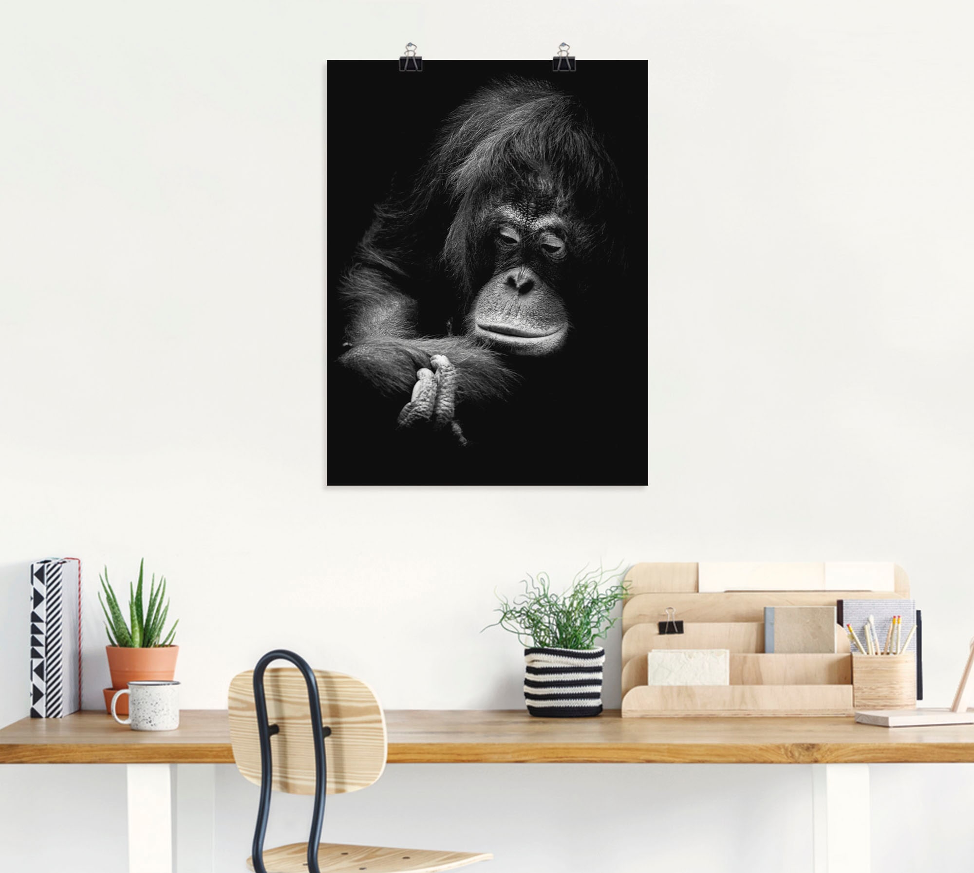 Artland Wandbild »Der nachdenkliche Orang versch. (1 Grössen in Jelmoli-Versand Poster Leinwandbild, Wandaufkleber oder St.), | bestellen Affenbilder, Utan«, als Alubild, online