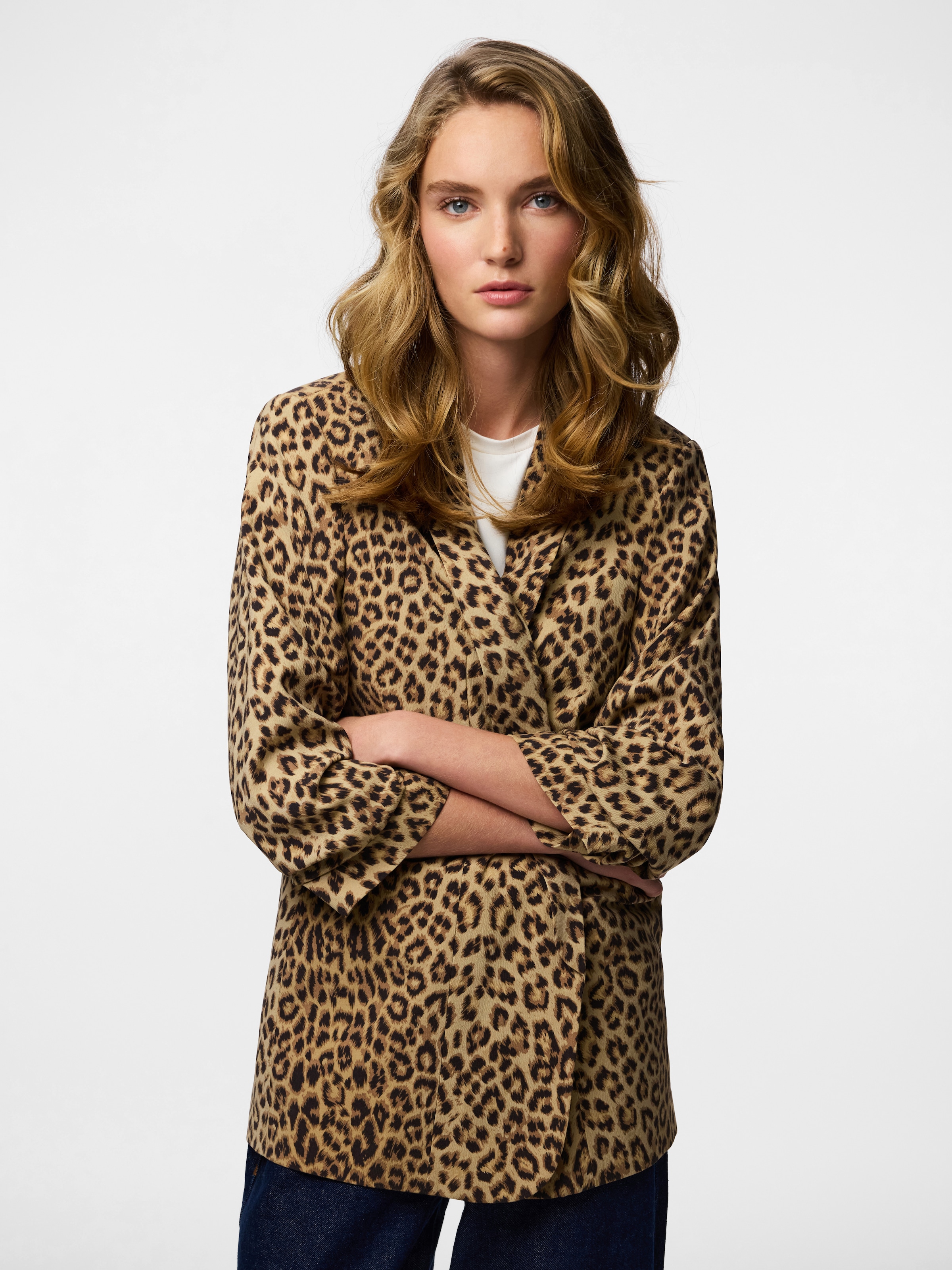 pieces Blusenblazer "PCBOSELLA 3/4 PRINTED BLAZER NOOS" mit 3/4 Ärmel