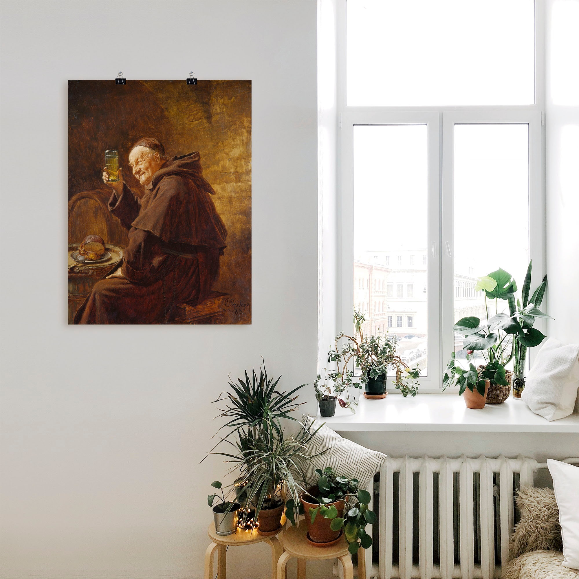 Artland Wandbild »Mönch bei der Weinprobe.«, Mann, (1 St.), als Leinwandbild, Poster in verschied. Grössen