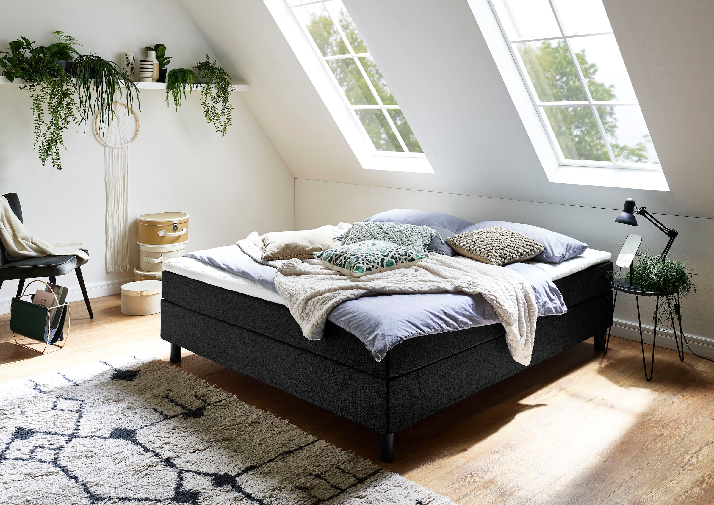 ATLANTIC home collection Boxbett »Happy«, ohne Kopfteil, mit Topper, wahlweise mit oder ohne Bettwaren