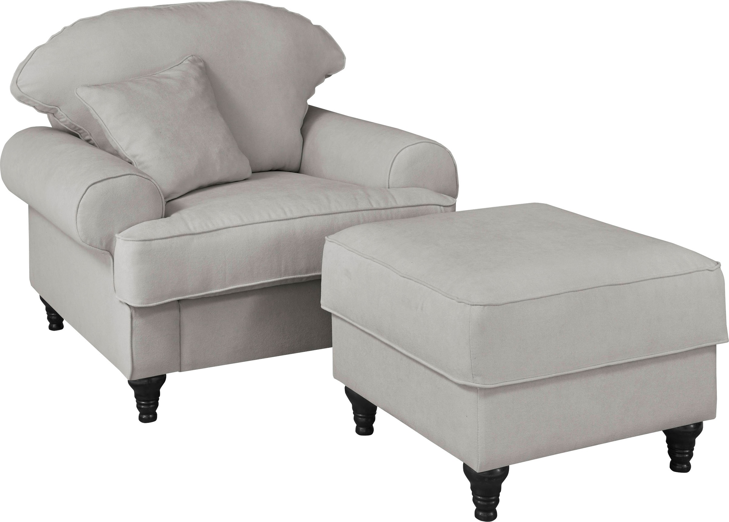Home affaire Sessel »WESTMINSTER«, (Set, 2 St., 1Sessel, 1 Hocker), mit Federkern-Polsterung