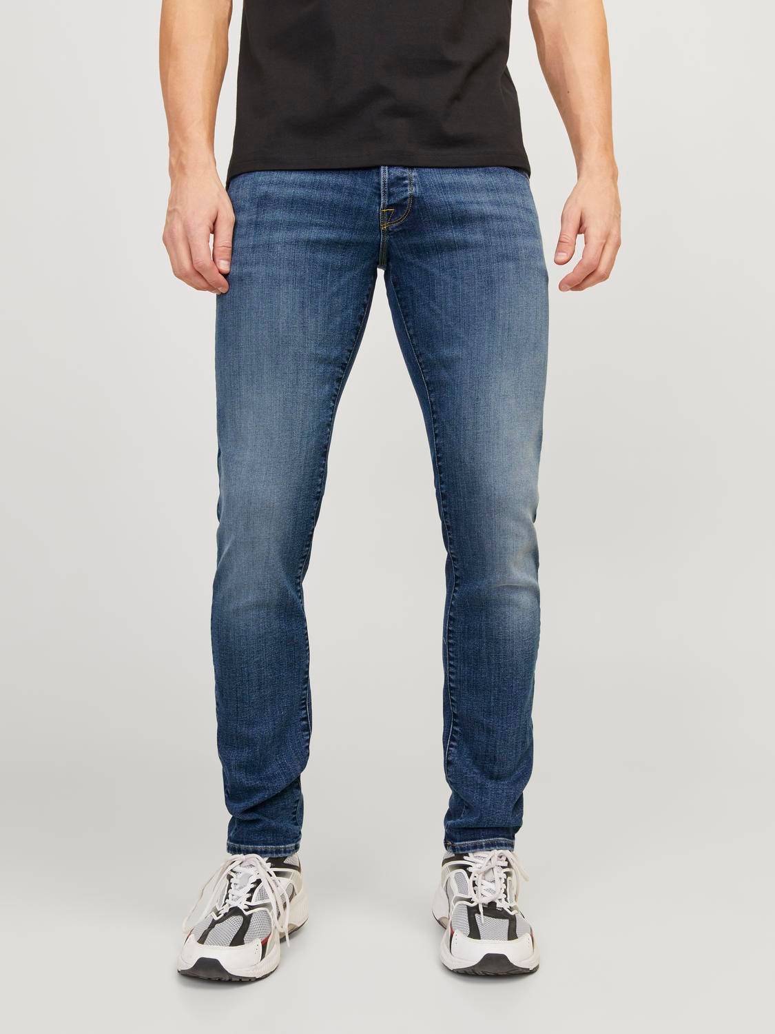 Jack & Jones Slim-fit-Jeans »JJIGLENN – Jeans mit Stretch, niedriger Leibhöhe und Taschen« used, modisch, slim fit, Denim/Jeans