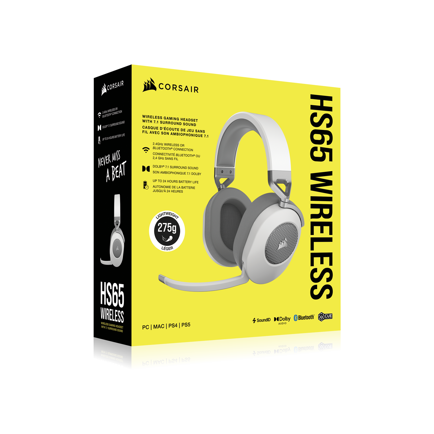 Corsair Gaming-Headset »HS65 Wireless - Weiss«, A2DP Bluetooth-Wireless