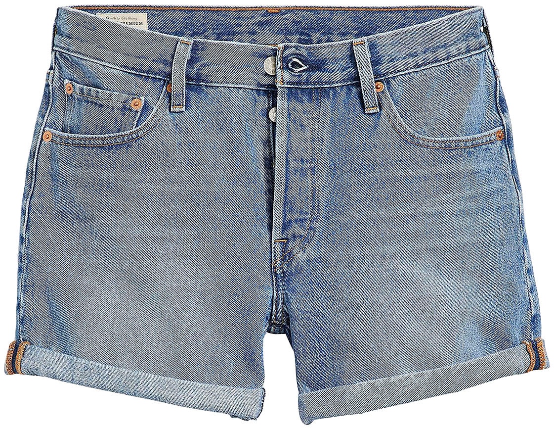 Levi's® Jeansshorts »501 Short Long«, Mit Knopfverschluss und krempelbarem Saum