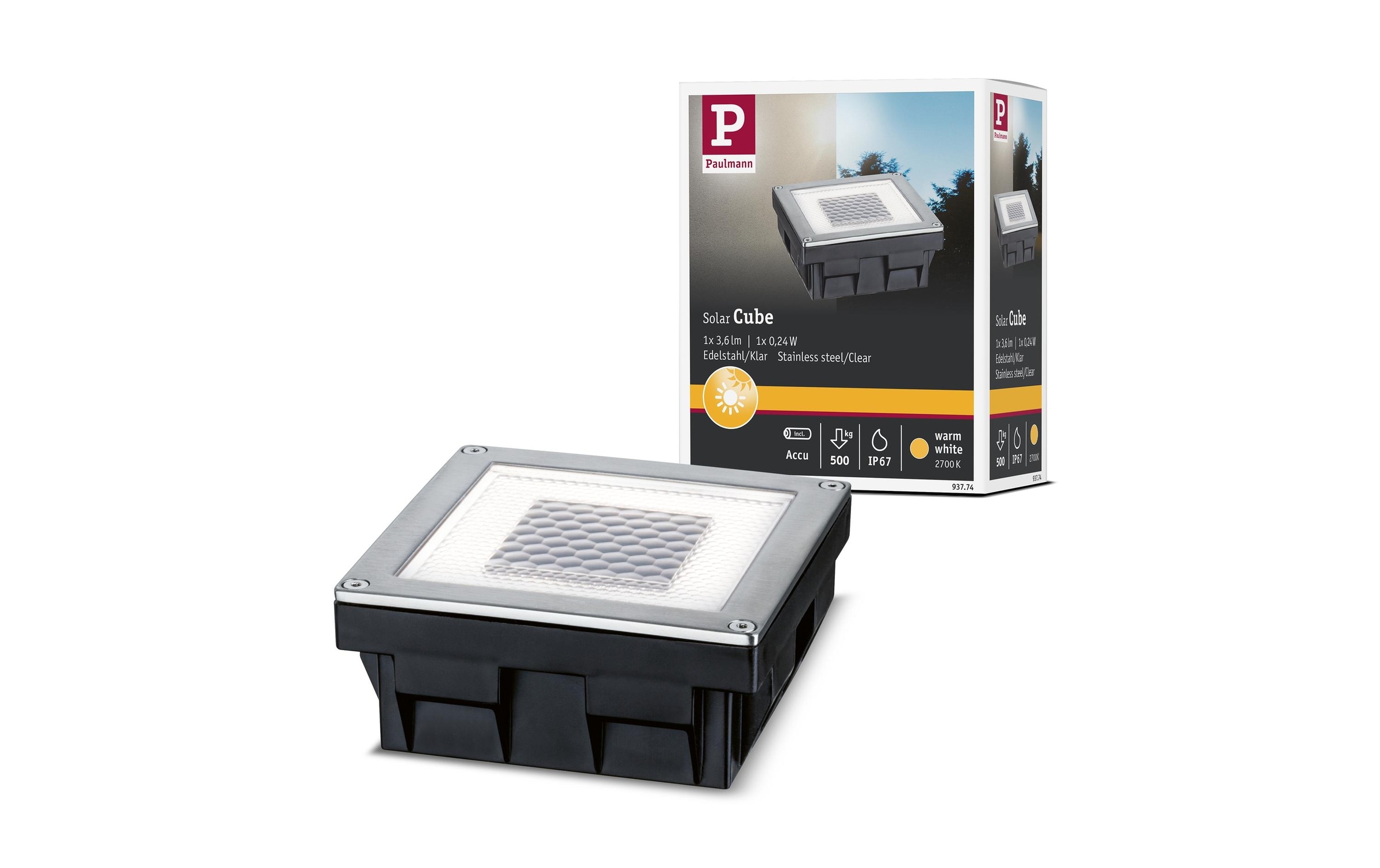 Paulmann LED Gartenleuchte »LED Solar Cube« Warmweiss