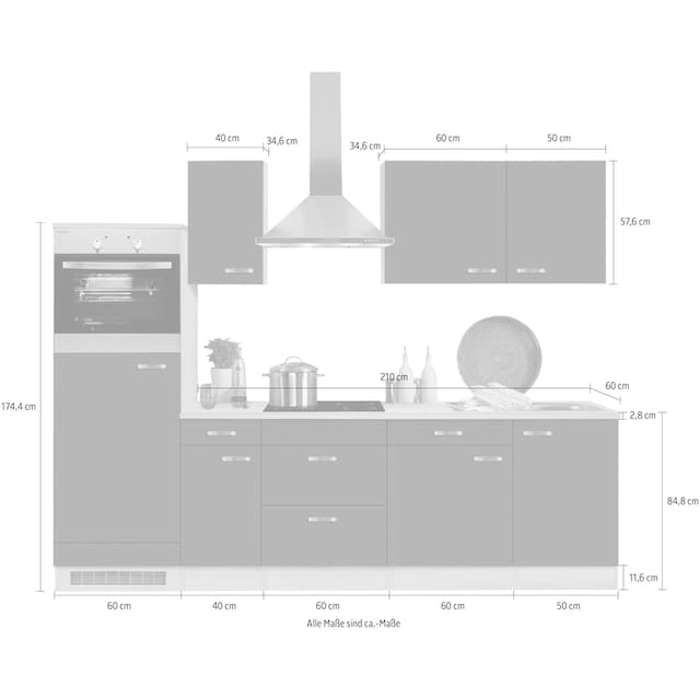 ❤ OPTIFIT Küchenzeile »Faro«, ohne E-Geräte, Breite 270 cm ordern im  Jelmoli-Online Shop