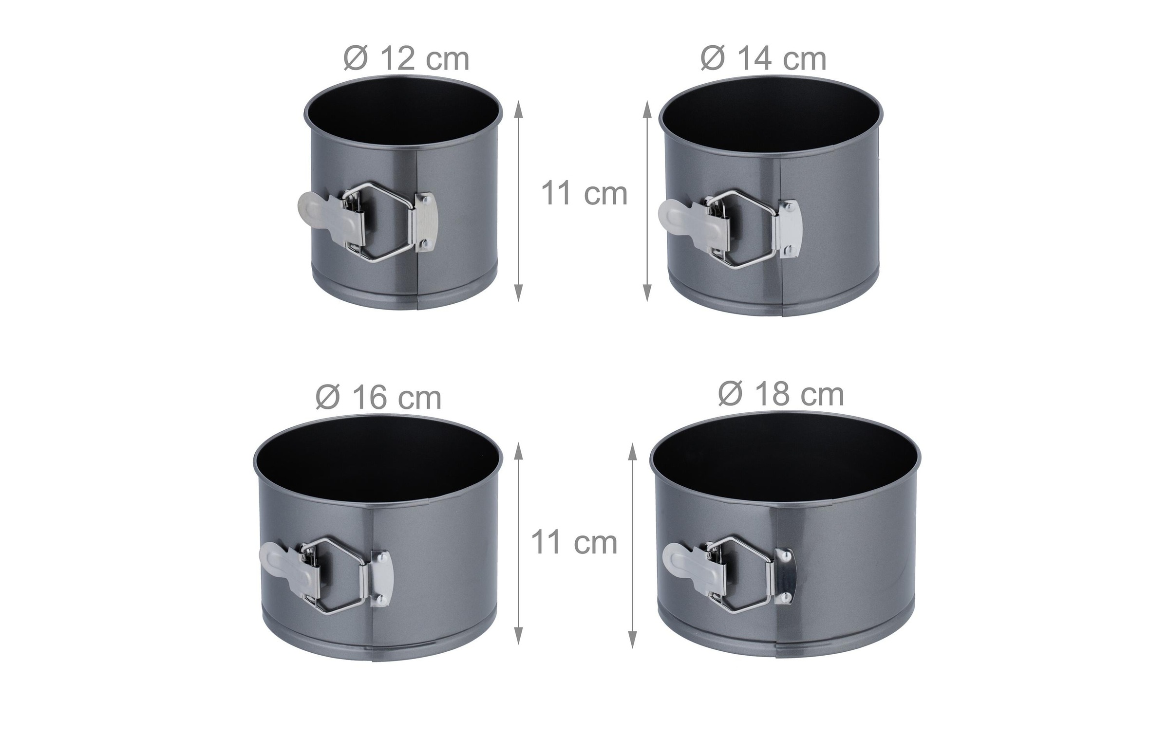 relaxdays Springform »12 cm/14 cm/16 cm/18 cm«, (4 St.)