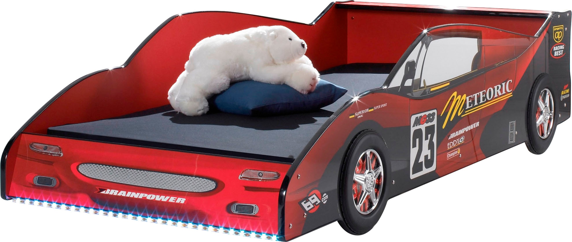 ✵ Vipack Kinderbett, Autobett Polizei mit Lattenrost günstig bestellen
