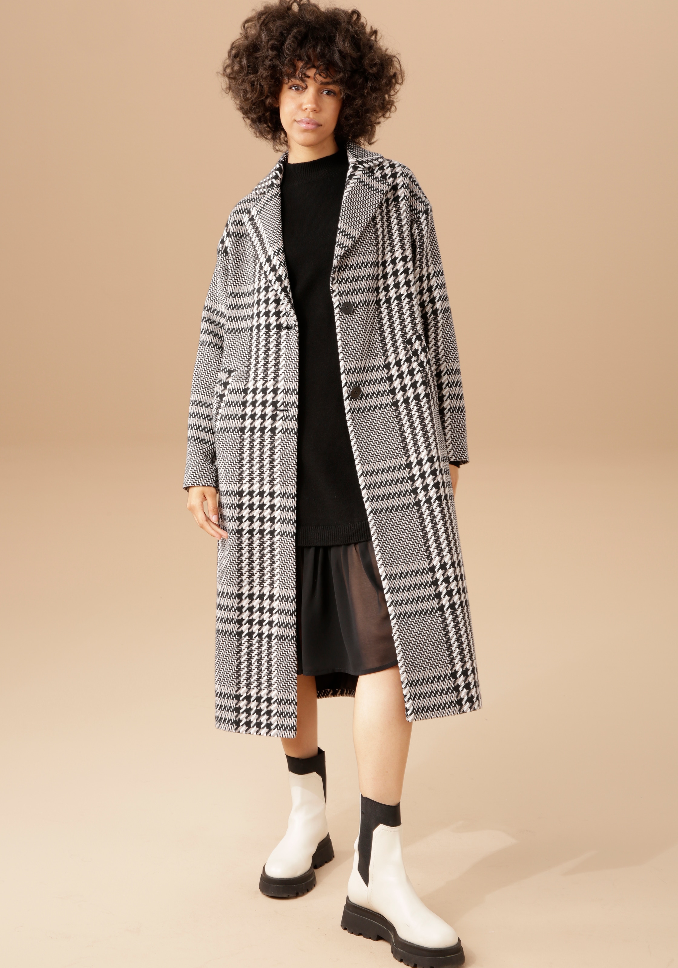 Aniston CASUAL Wintermantel, im ausdrucksvollem Karo-Patch-Dessin online shoppen Jelmoli-Versand 