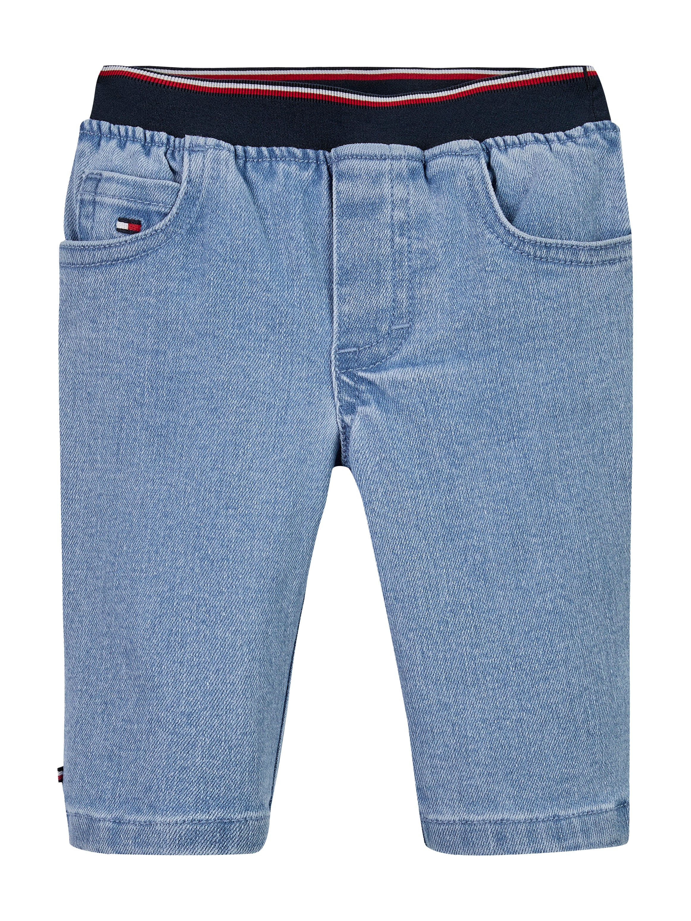 TOMMY HILFIGER Schlupfjeans »MICRO GLOBAL STRIPE DENIM PANTS«, mit Logostickereien