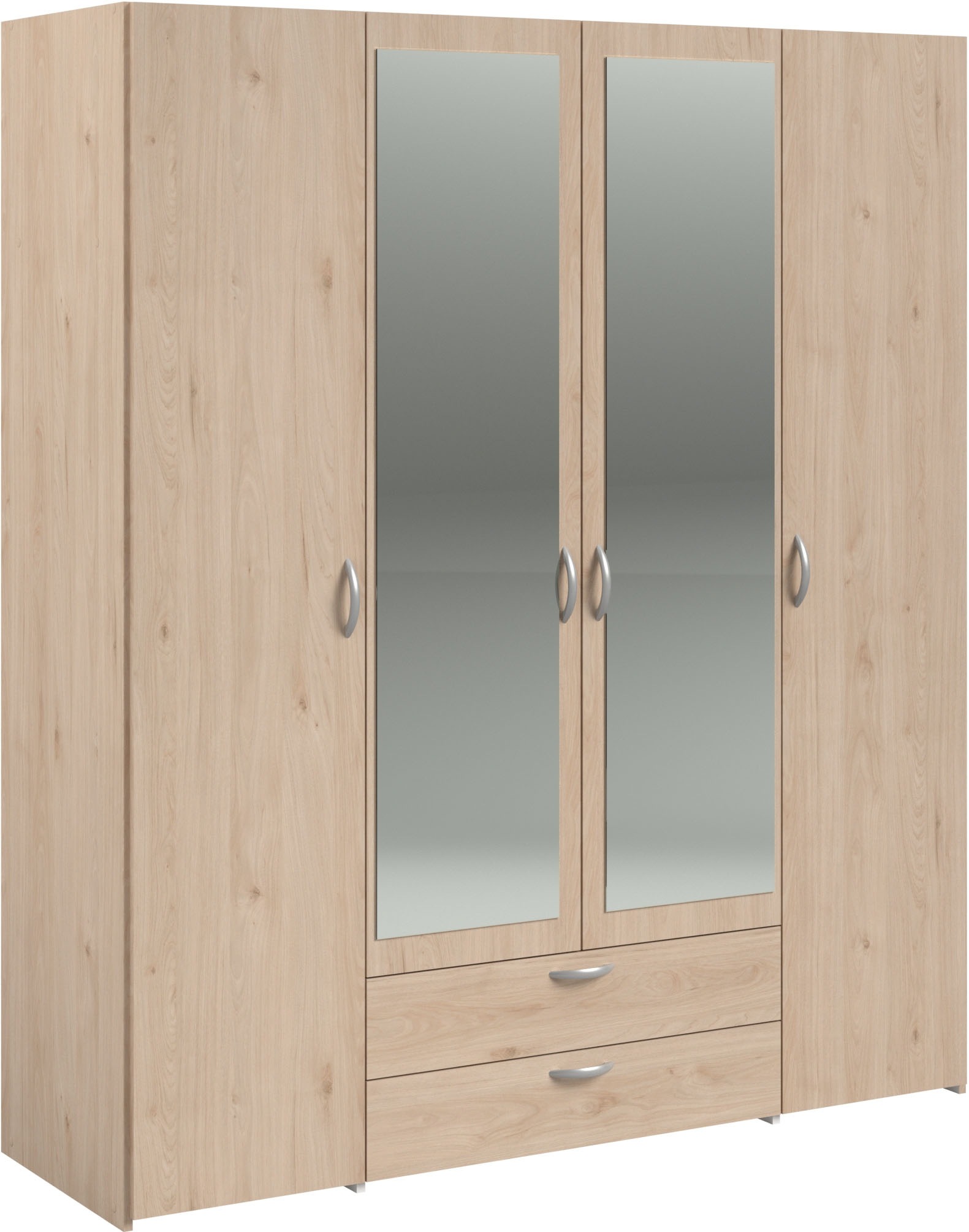 Parisot Varia armoire 4 portes 2 tiroirs chêne brun