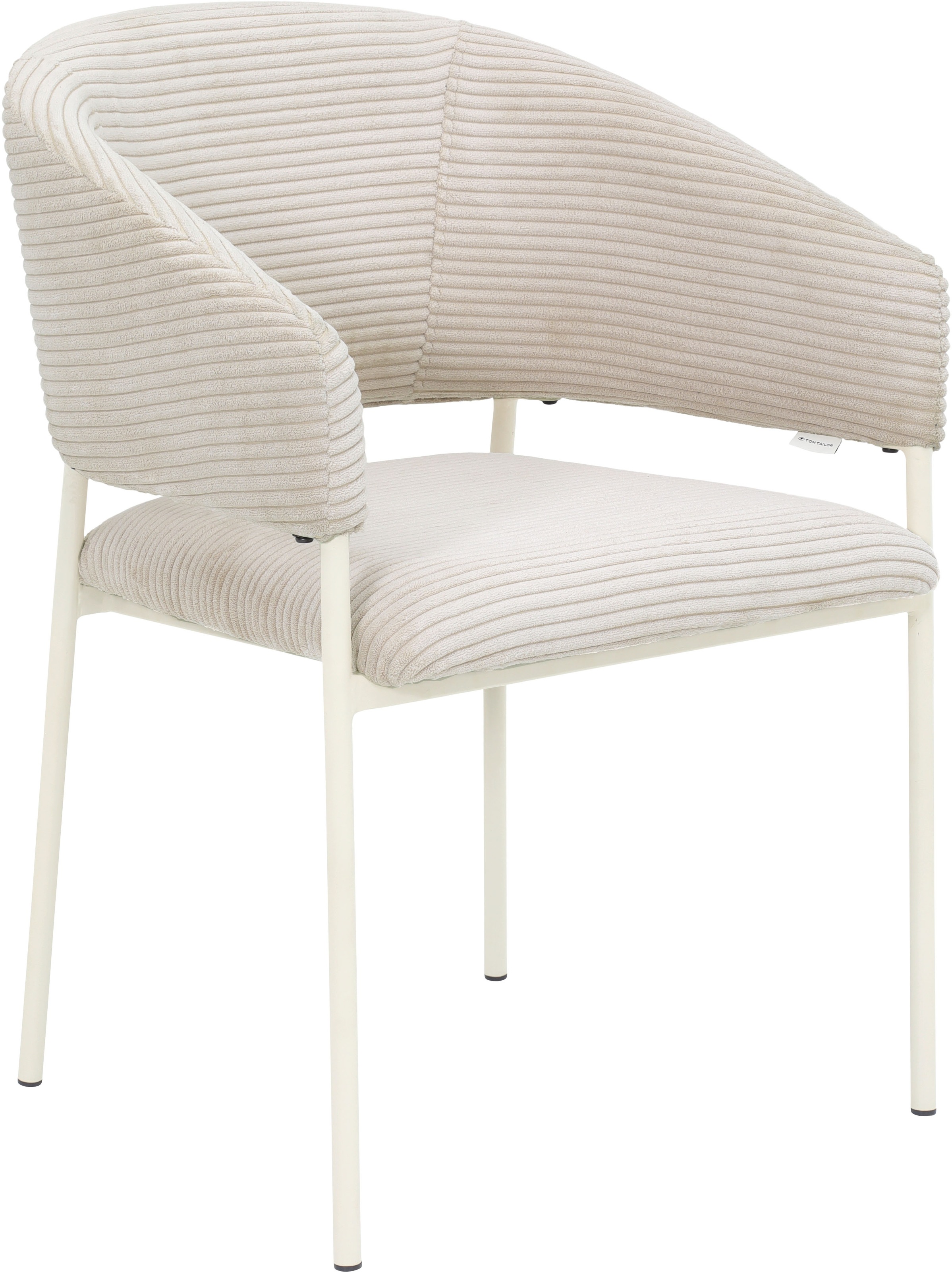 TOM TAILOR HOME Armlehnstuhl »EMBRACE ARMCHAIR«, (Set), 2 St., Breitcord, Esszimmerstuhl, mit Armlehnen, 4-Fussgestell, Rückenausschnitt