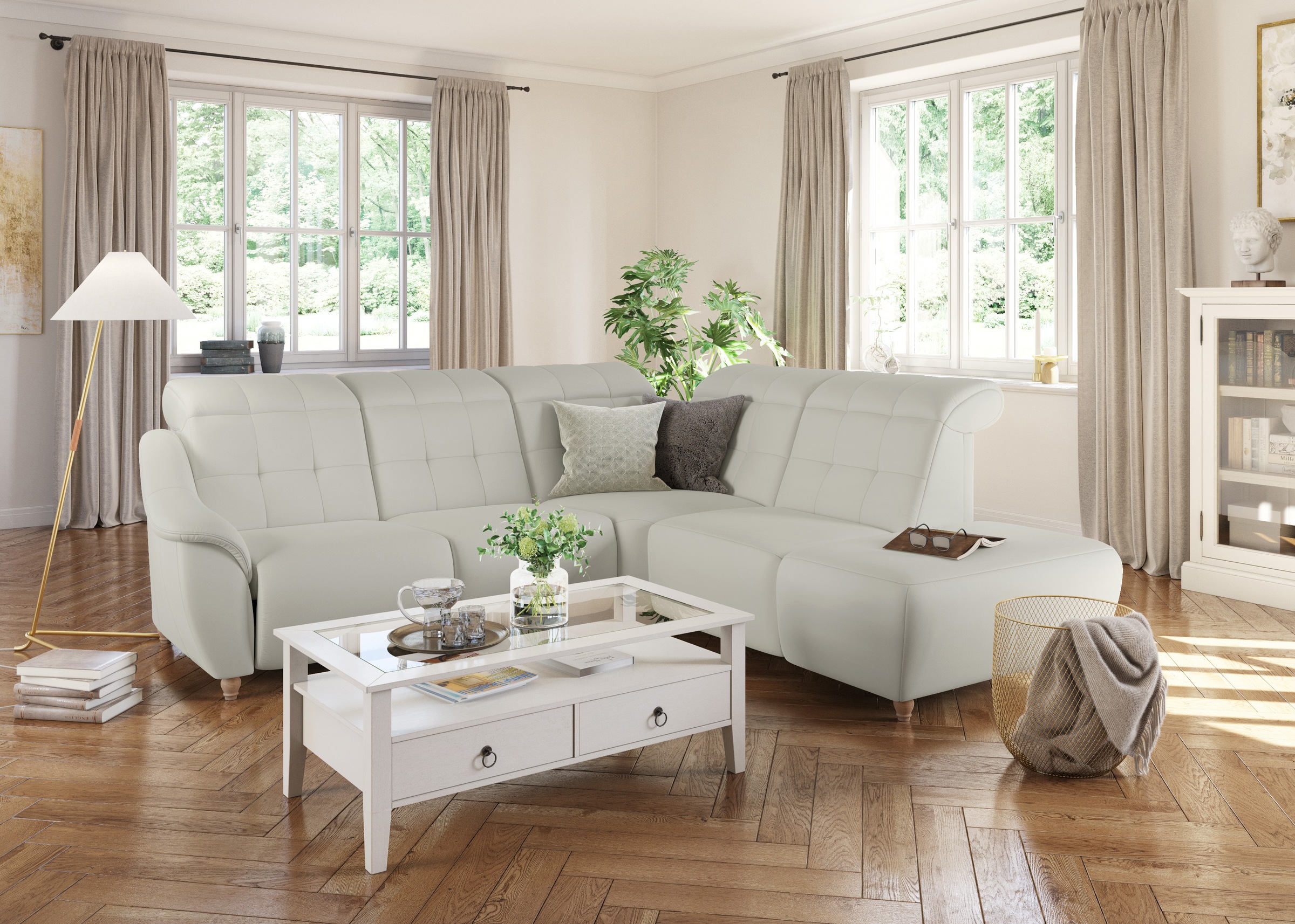 Home affaire Ecksofa "Boston L-Form" Kopfteilverstellung an jeder Sitzfläche, wahlweise Relaxfunktion