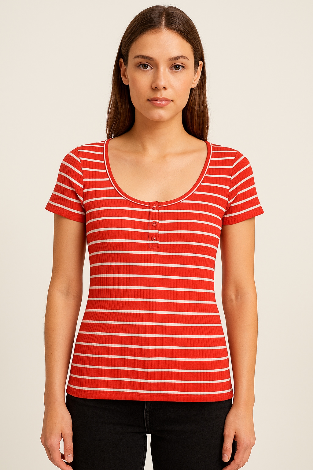Vero Moda T-Shirt »VMSEA SS HENLEY TOP JRS«