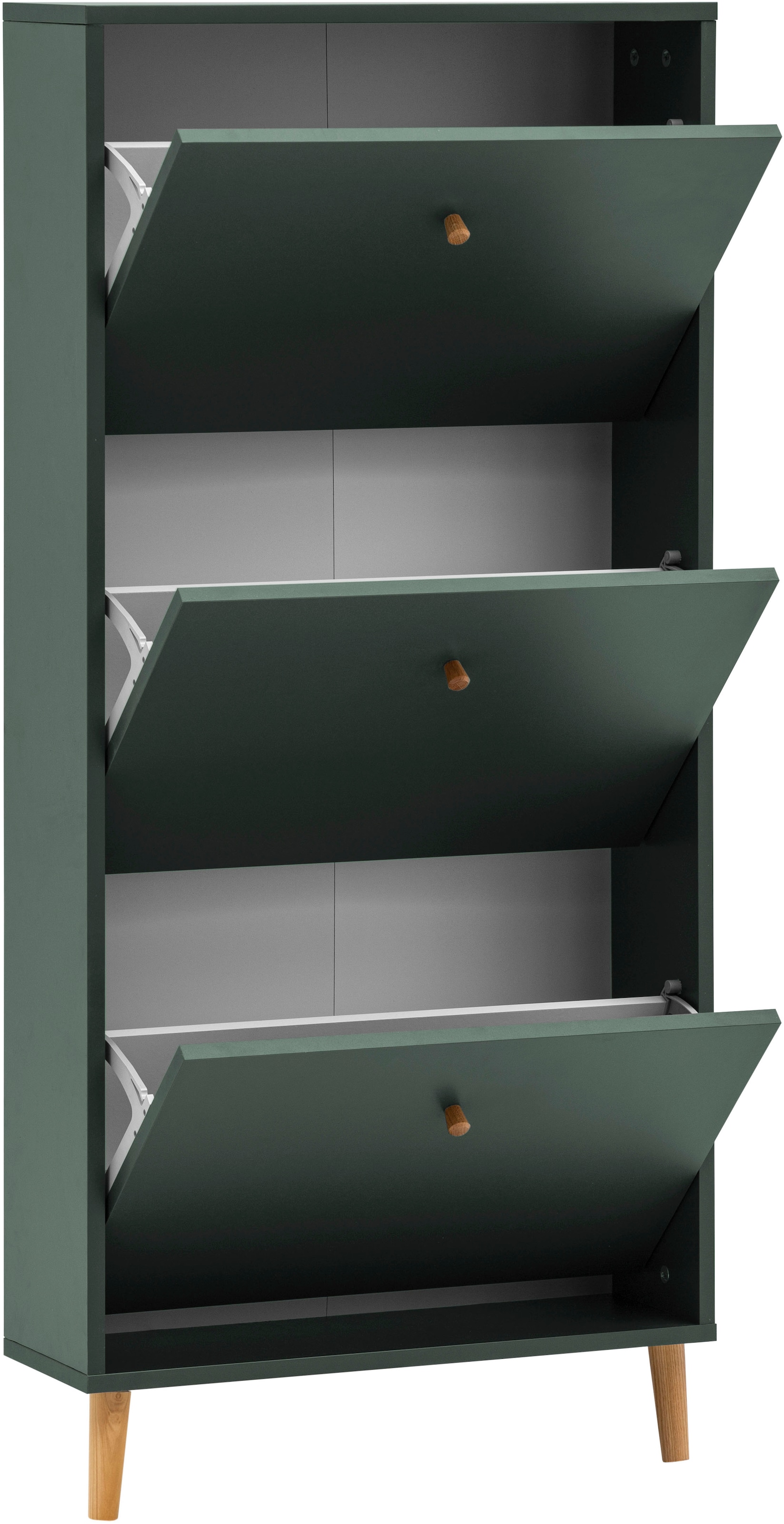 Schildmeyer Schuhschrank »Bjarne, Breite 59 cm«, Griffe und Möbelfüsse aus Massivholz, Platz für bis zu 9 Paar Schuhe