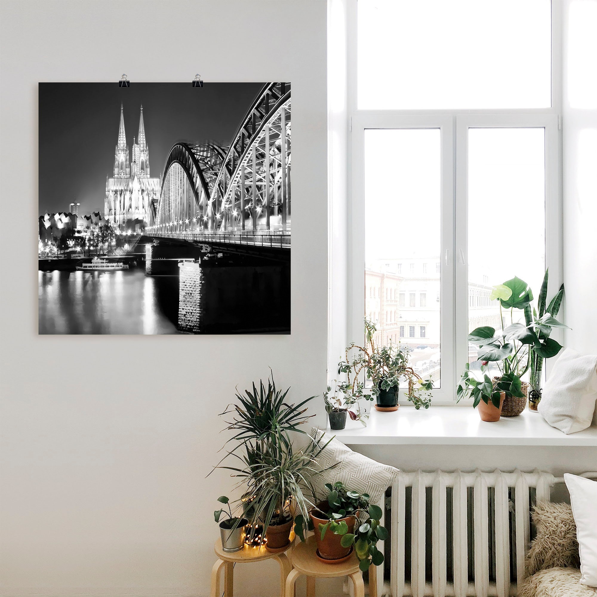 Artland Wandbild »Köln Skyline Abstrakte Collage 19«, Brücken, (1 St.), als Leinwandbild, Poster in verschied. Grössen