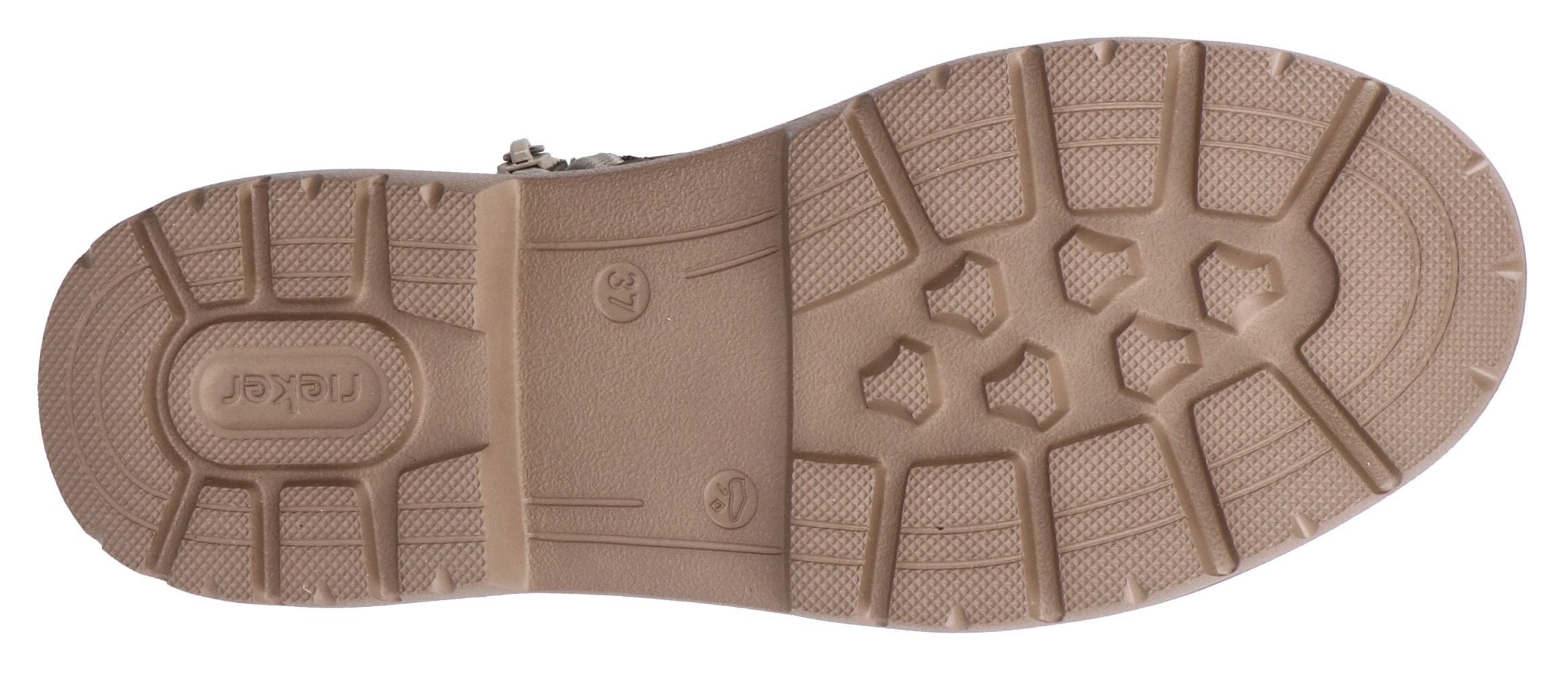Rieker Schnürboots, Stiefelette, Plateausohle, Kontrastnaht, mit Innenreissverschluss