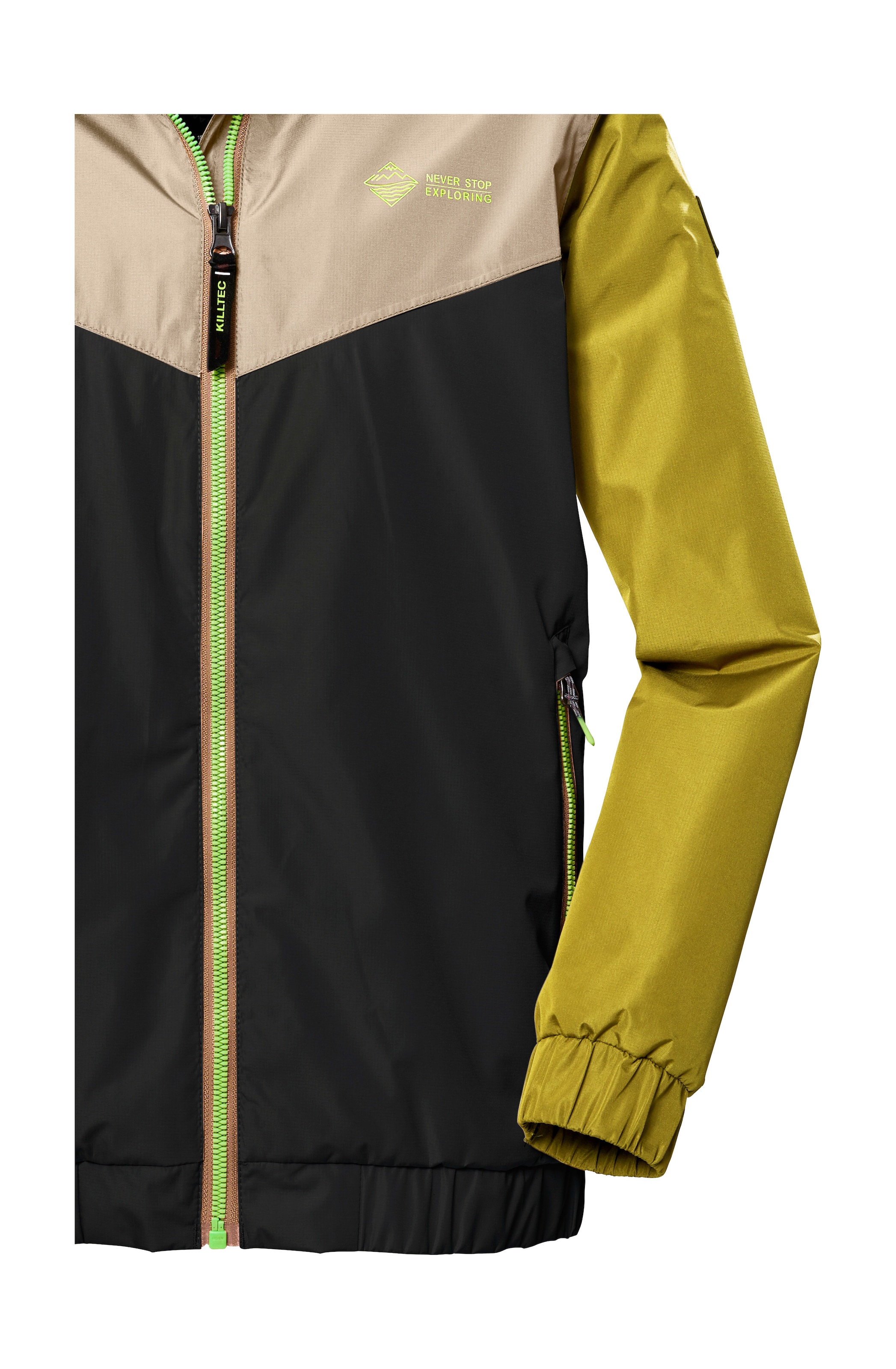 Killtec Outdoorjacke »KOS 288 BYS JCKT«, Wasserdichte Funktionsjacke mit Colourblock-Design und Kapuze