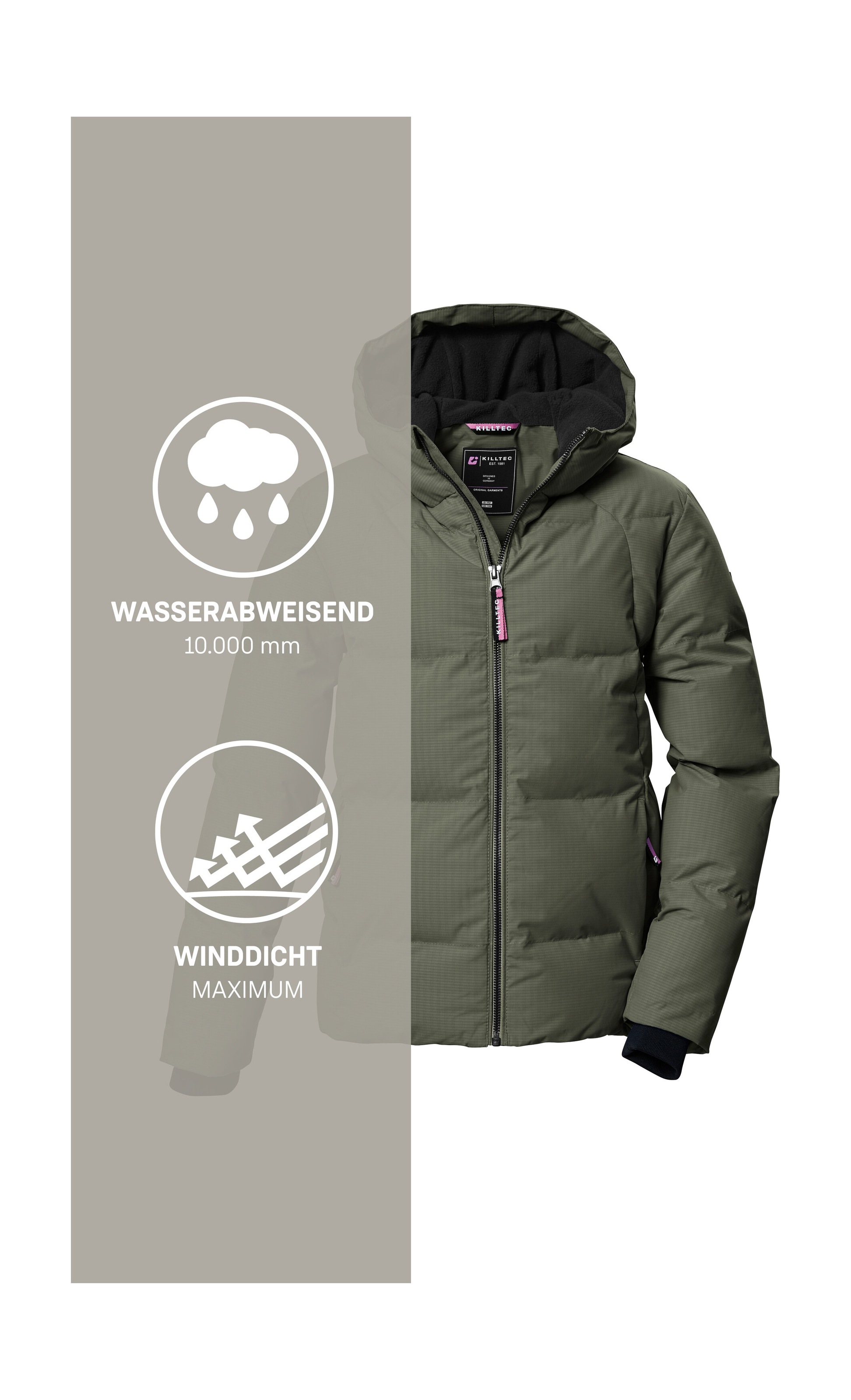 Killtec Steppjacke »KOW 357 GRLS QLTD JCKT«, Wasserabweisende Mädchenjacke mit Kapuze, atmungsaktiv, warm