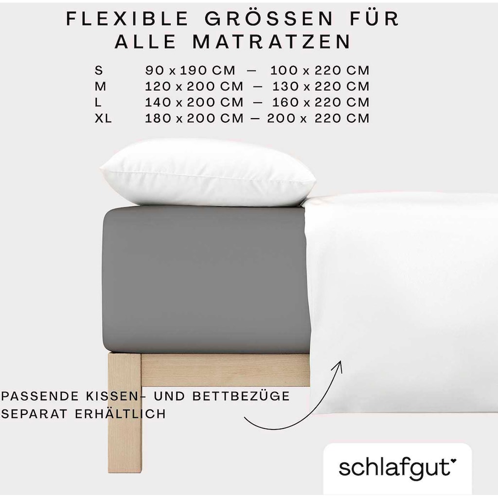 Schlafgut Spannbettlaken »PURE BOXSPRING in Gr. 90x200, 140x200 oder 180x200, für Boxspringbett«