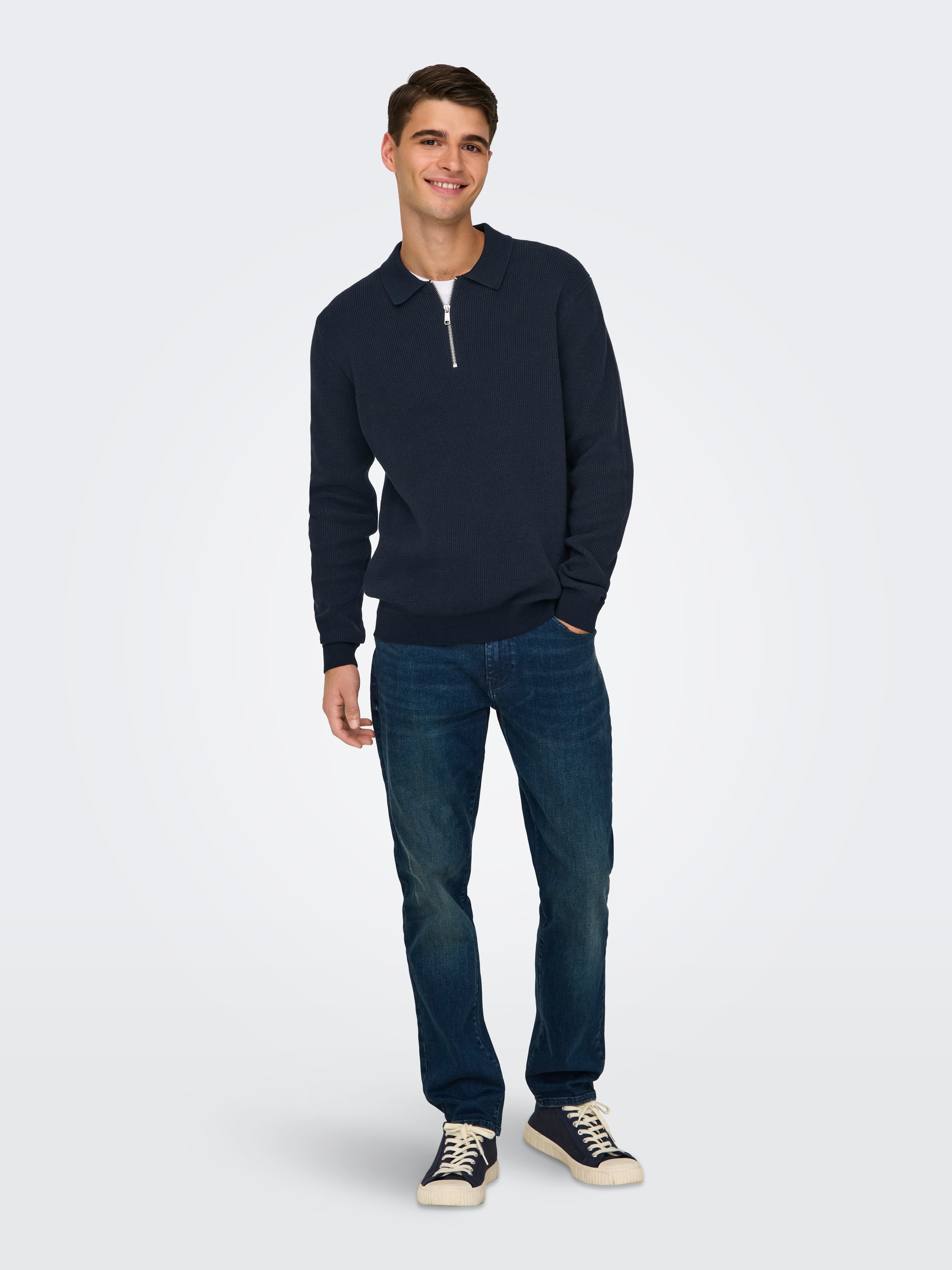 ONLY & SONS Polokragenpullover »ONSMATTEO LS ZIP POLO«