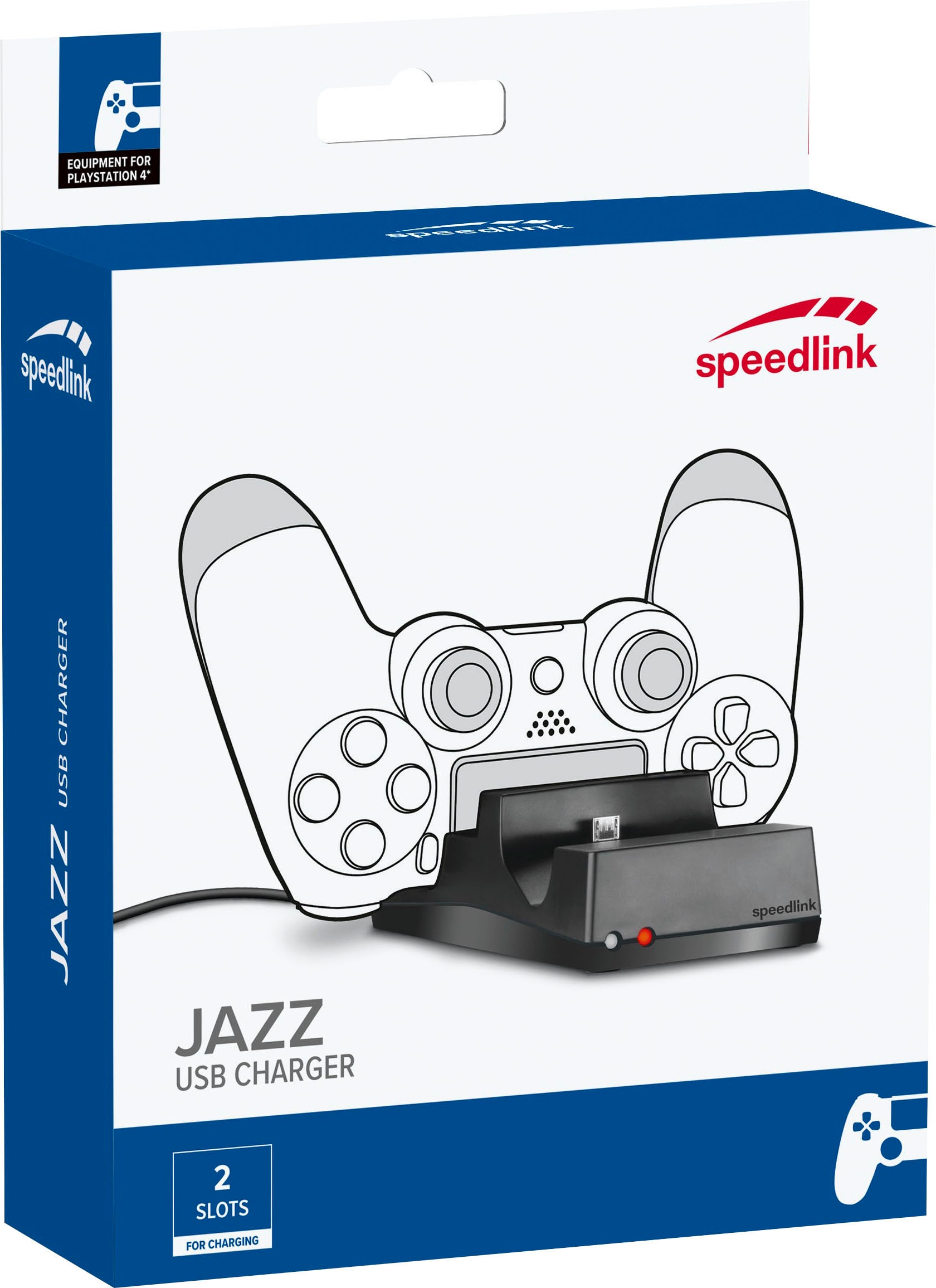 Speedlink Controller-Ladestation »JAZZ USB Charger Ladestation«, für Original-DUALSHOCK-Controller der PlayStation 4