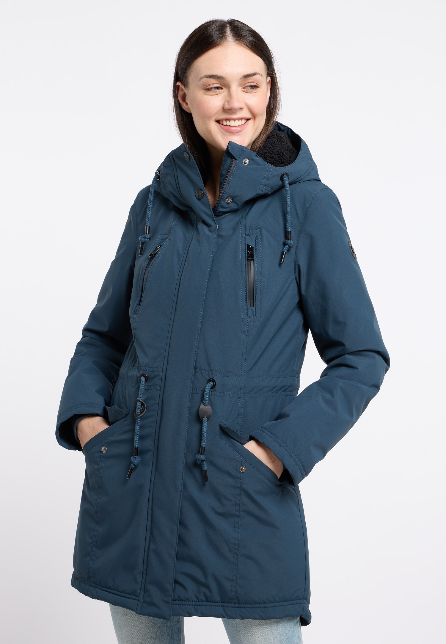 Ragwear Outdoorjacke »ELSIEN«, mit Kapuze, wasserabweisender Übergangsparka, mit wärmenden Teddyplüsch Futter