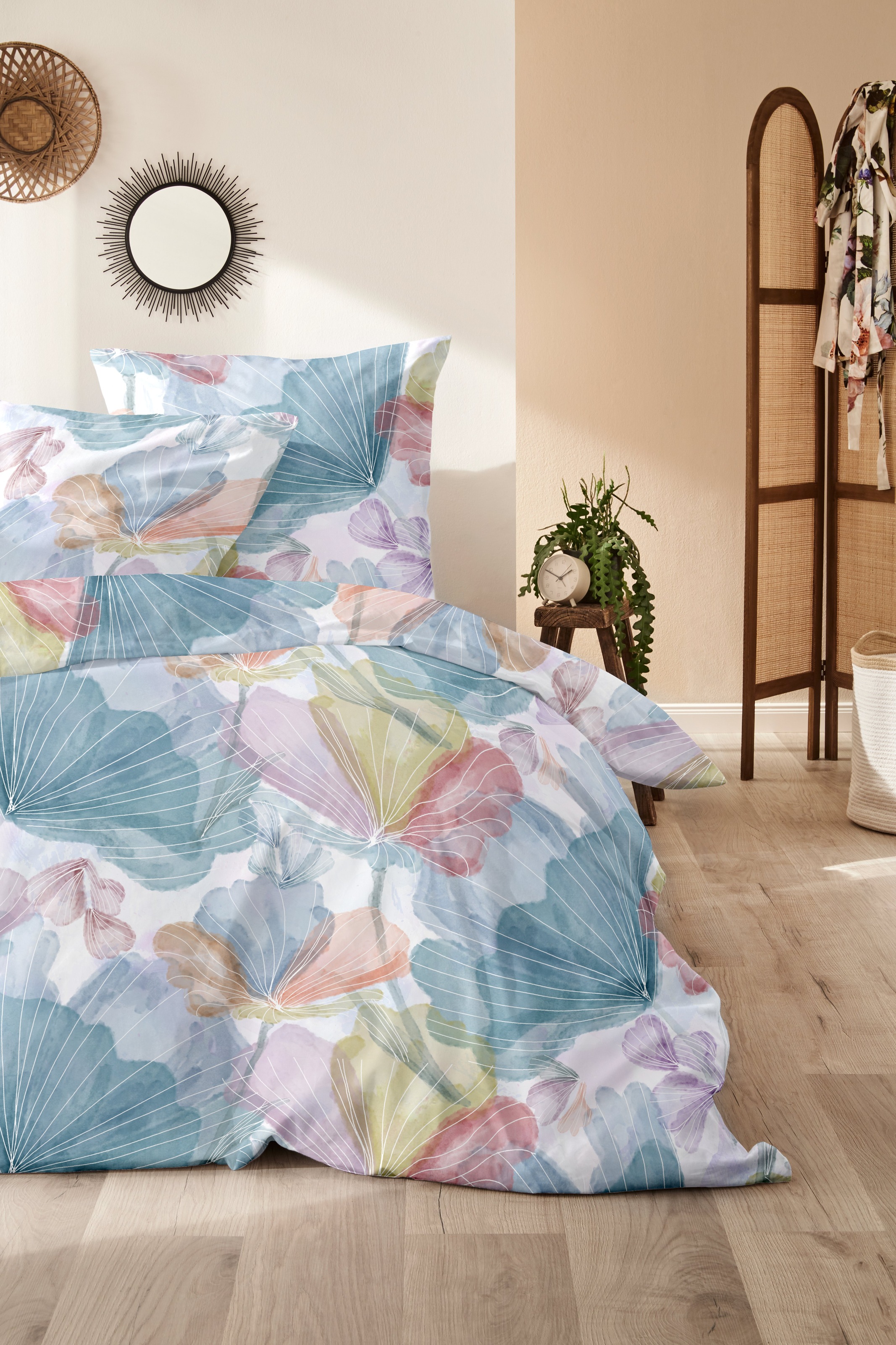 Primera Bettwäsche "Mako-Satin -Bettwäsche Lucida" 2 Stk. mit frischem Blumendesign