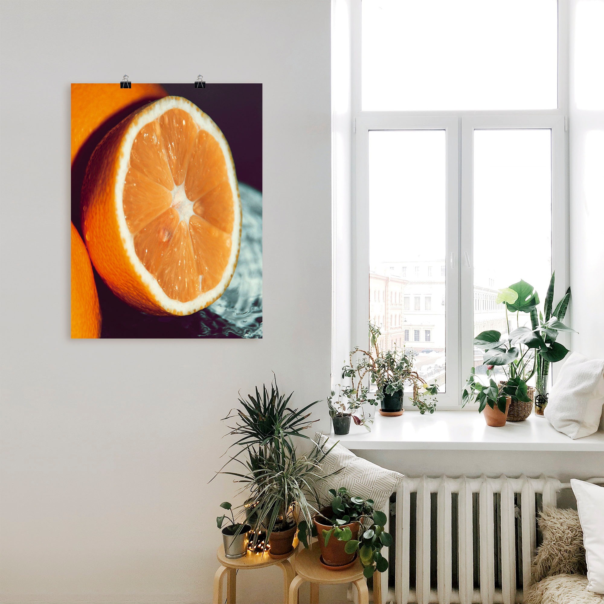 Artland Wandbild »Orange«, Lebensmittel, (1 St.), als Leinwandbild, Wandaufkleber oder Poster in versch. Grössen