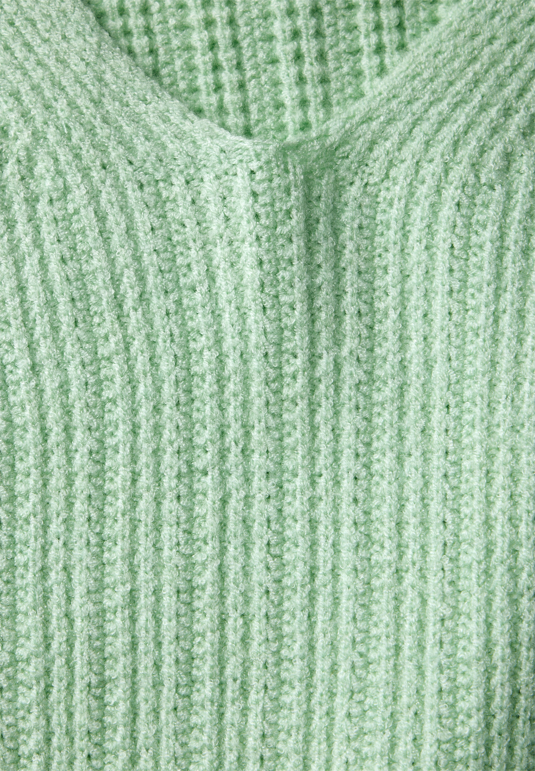STREET ONE V-Ausschnitt-Pullover, mit Rippstruktur