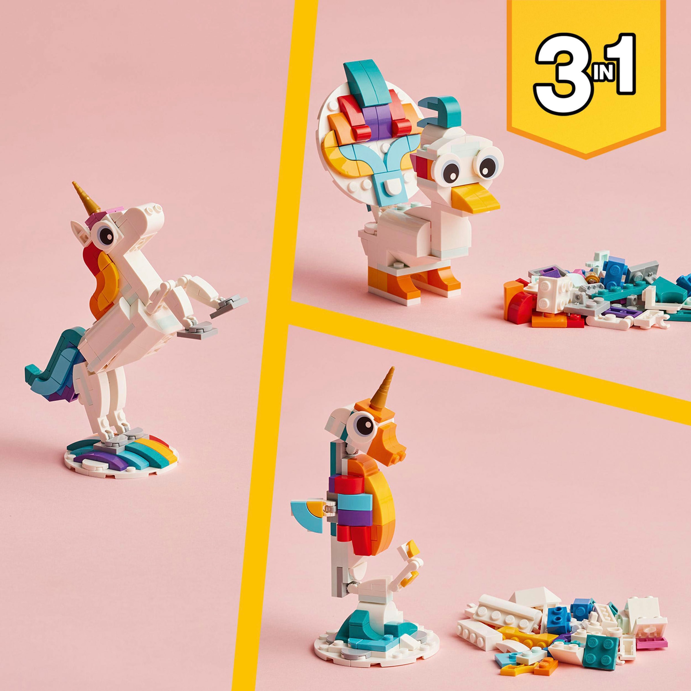 LEGO® Konstruktionsspielsteine »Magisches Einhorn (31140), LEGO® Creator 3in1«, (145 St.)