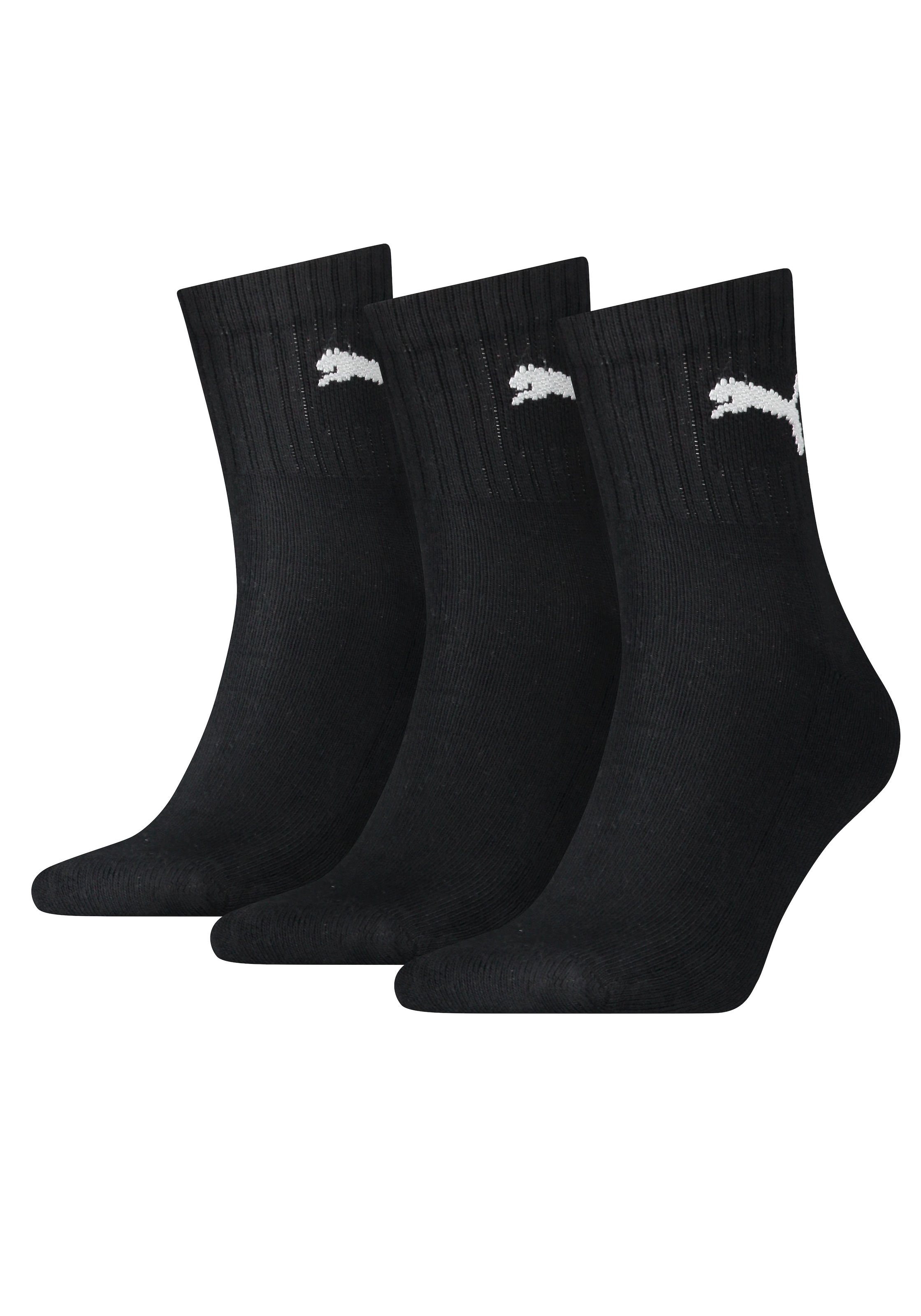 PUMA Sportsocken »short crew«, (3 Paar), mit klassischer Rippe