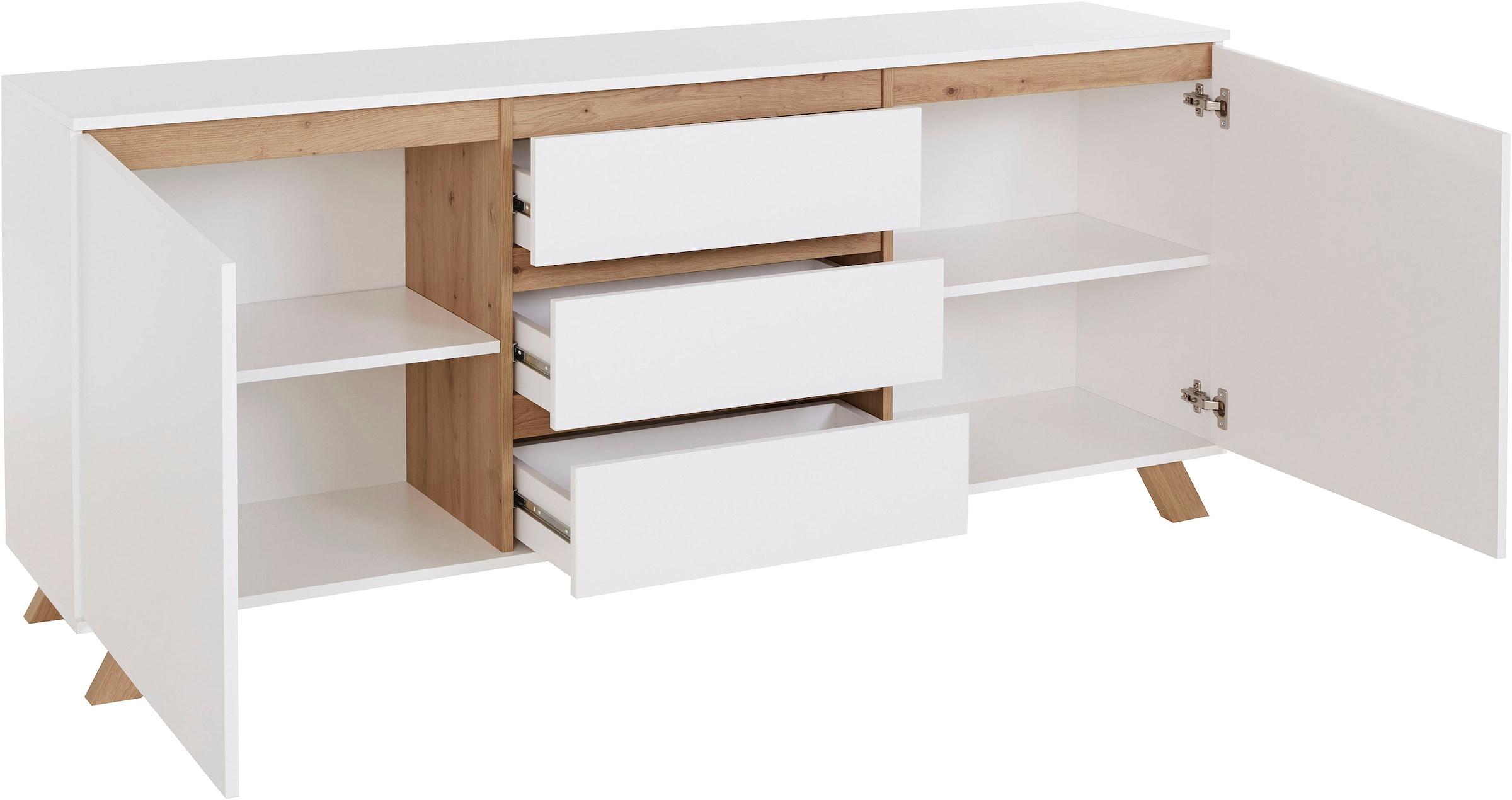 Homexperts Sideboard »Vicky«, Breite 160 cm oder 180 cm, in matt weiss