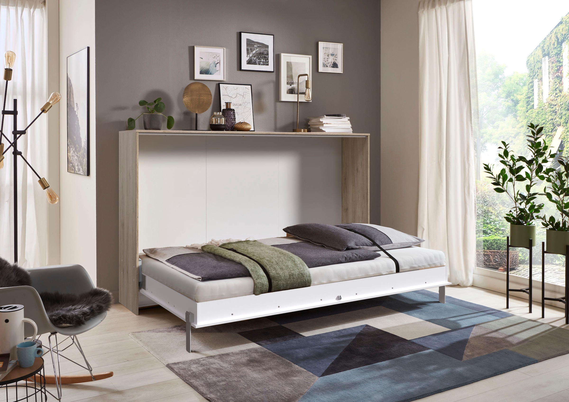 Wimex Schrankbett »Juist Schrankklappbett Gästebett«, horizontal klappbar, 3 Liegeflächen, mit Lattenrost, Made in Germany