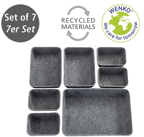 WENKO Organizer, (Set, 7 St.), für Schubladen, aus recyceltem Polyesterfilz