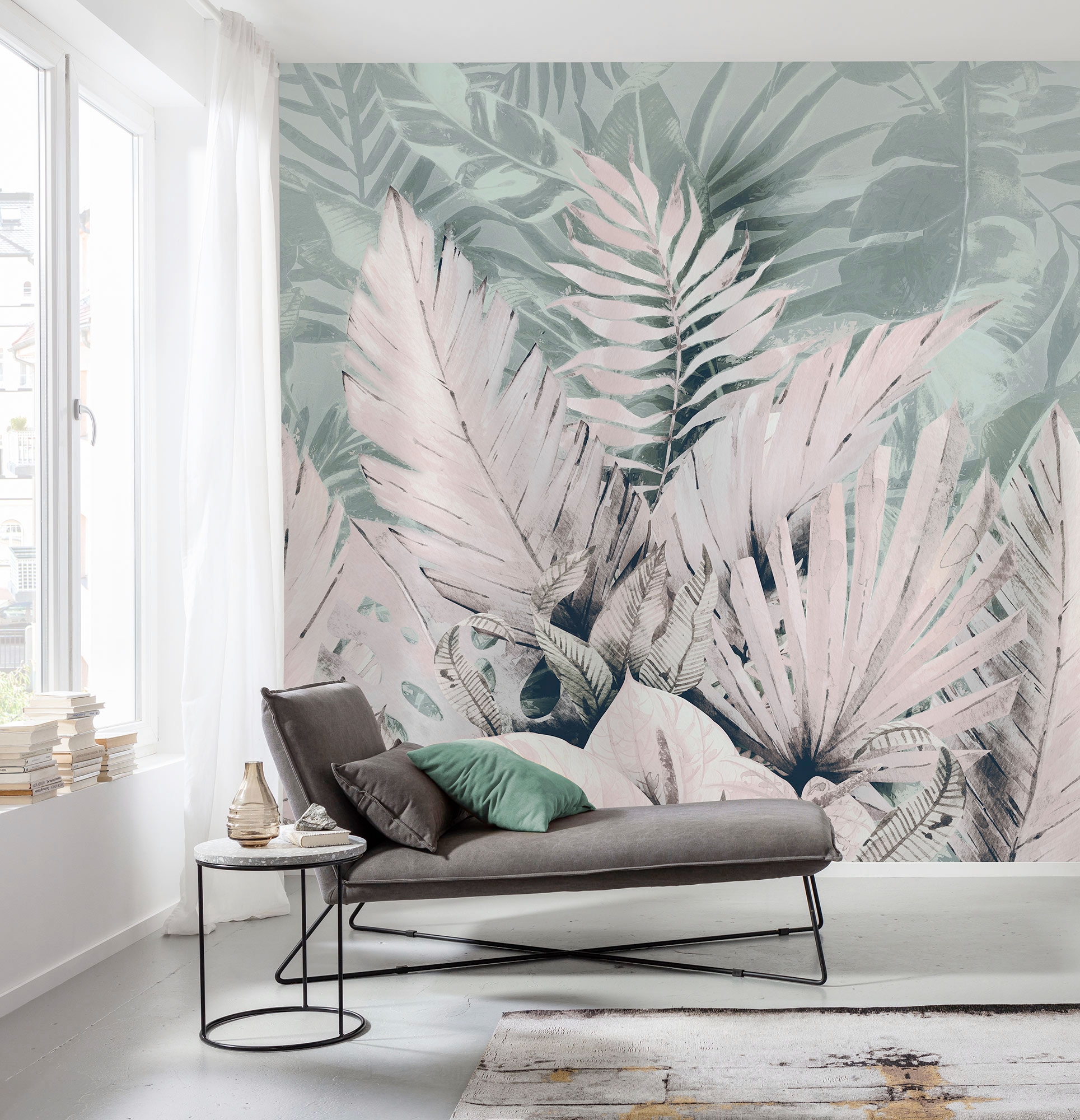Komar Vliestapete »Digitaldruck Vlies - Palmiers Tropicaux - Grösse 250 x 250 cm«, bedruckt, Wohnzimmer, Schlafzimmer