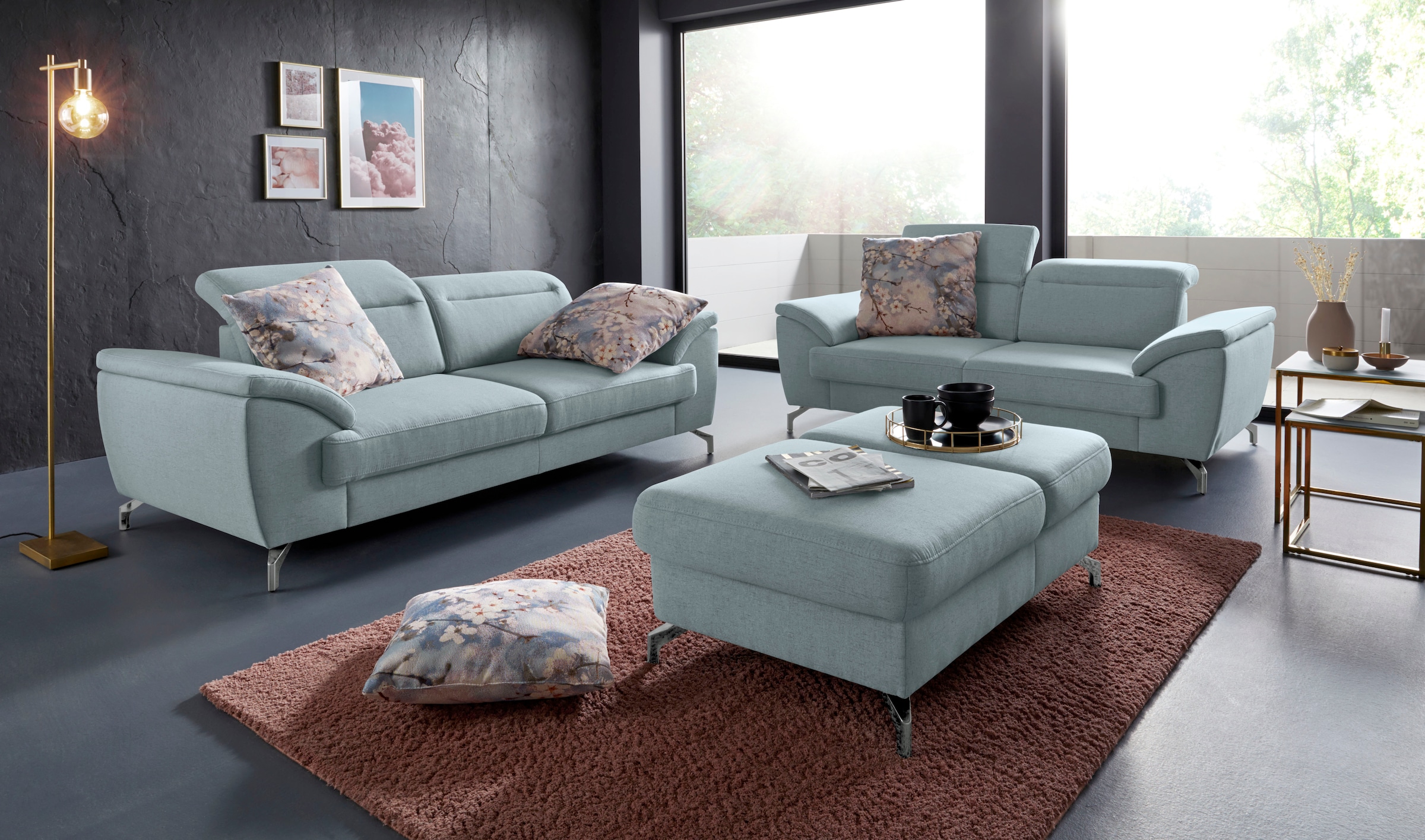 sit&more Hocker »Percy«, Fusshöhe 12 cm, mit Klappfunktion, wahlweise in 2 Fussfarben