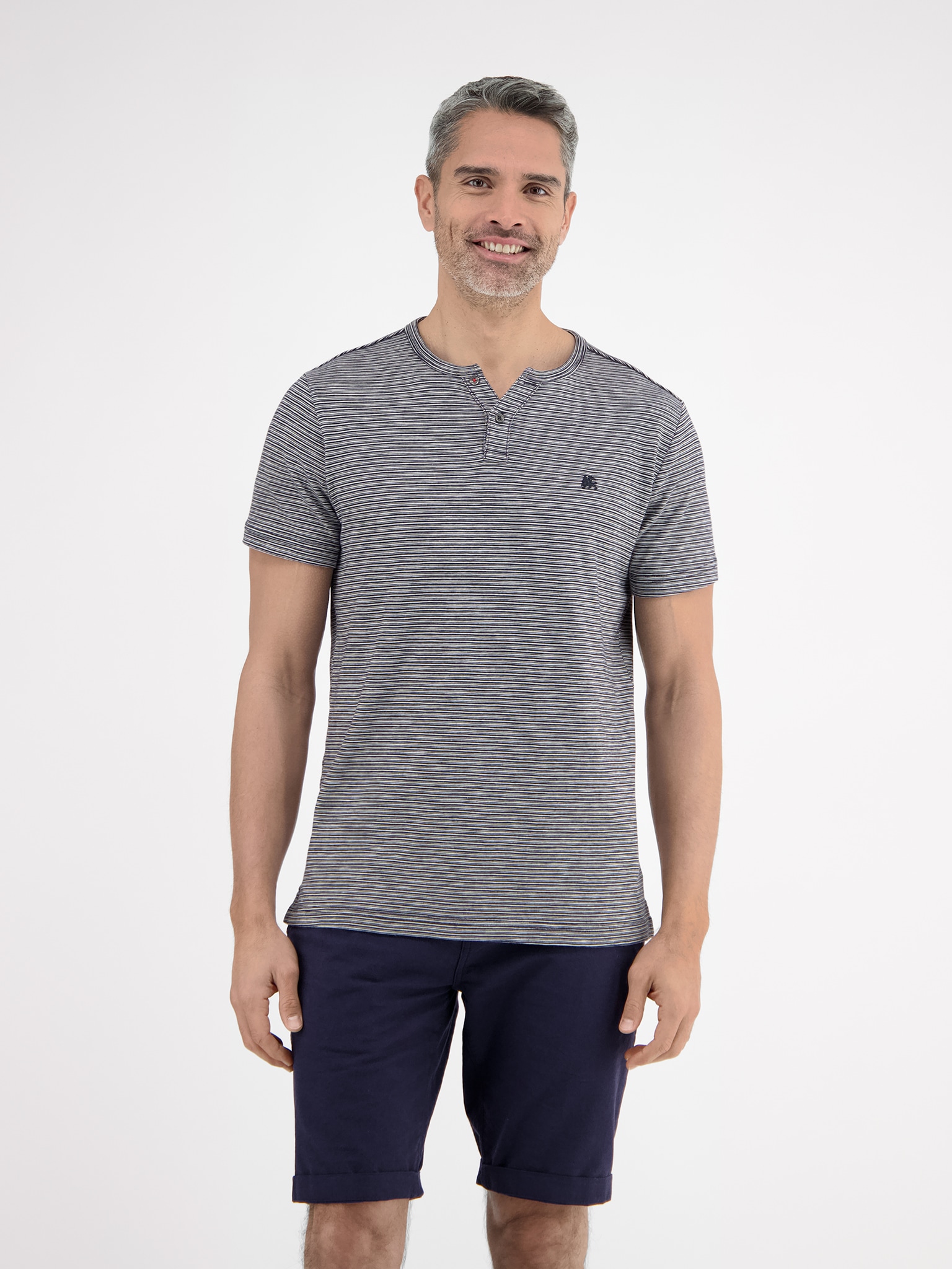 LERROS T-Shirt mit Serafino Kragen