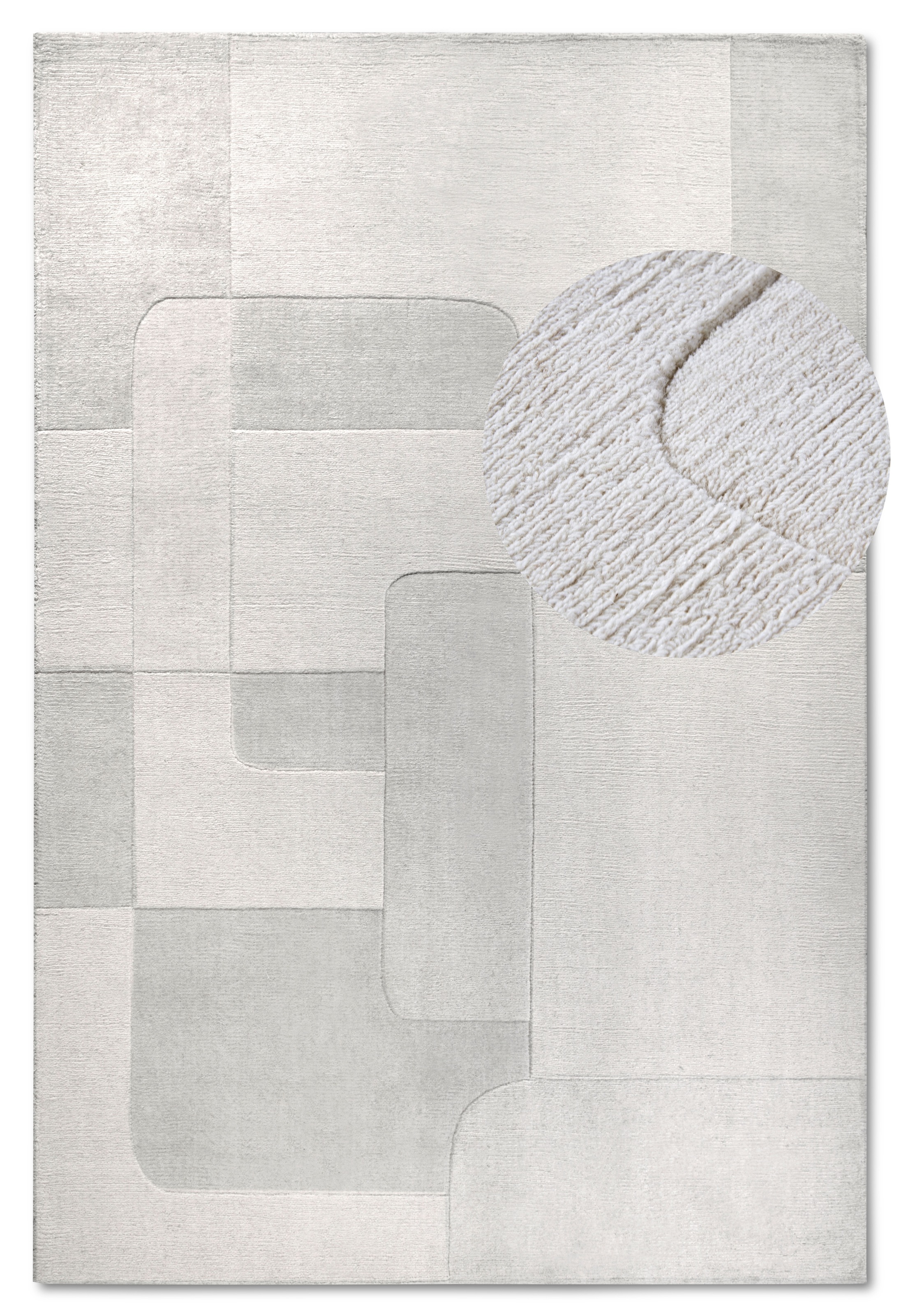 THE RUGS Villeroy & Boch 1906 Wool Rug Charlotte – Handwoven Soft & Durable in White | Size: 120cm x 170cm