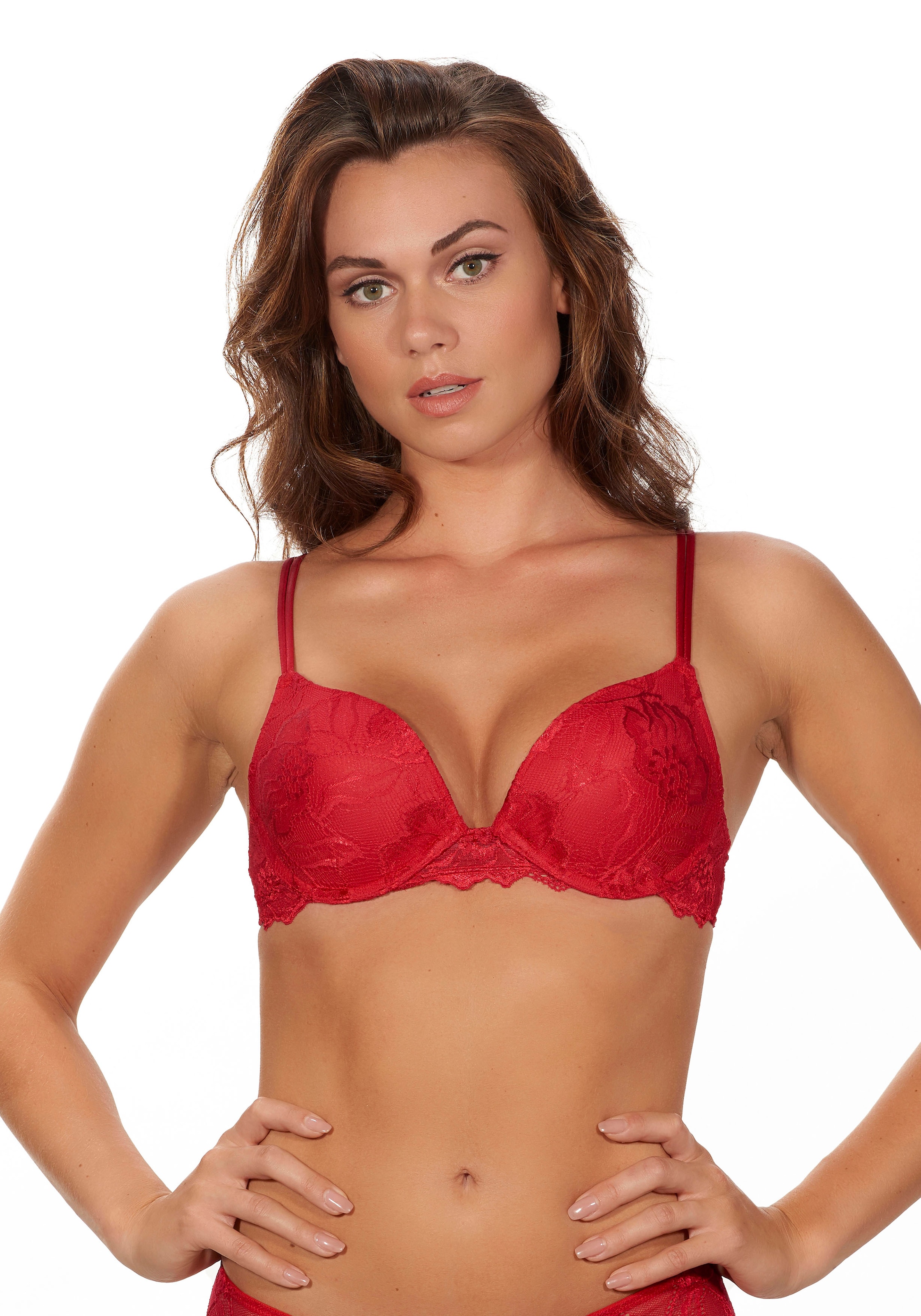 After Eden Push-up-BH »ANNA« mit Schale, mit Bügel, mit Spitze, bequem, feminin, push up