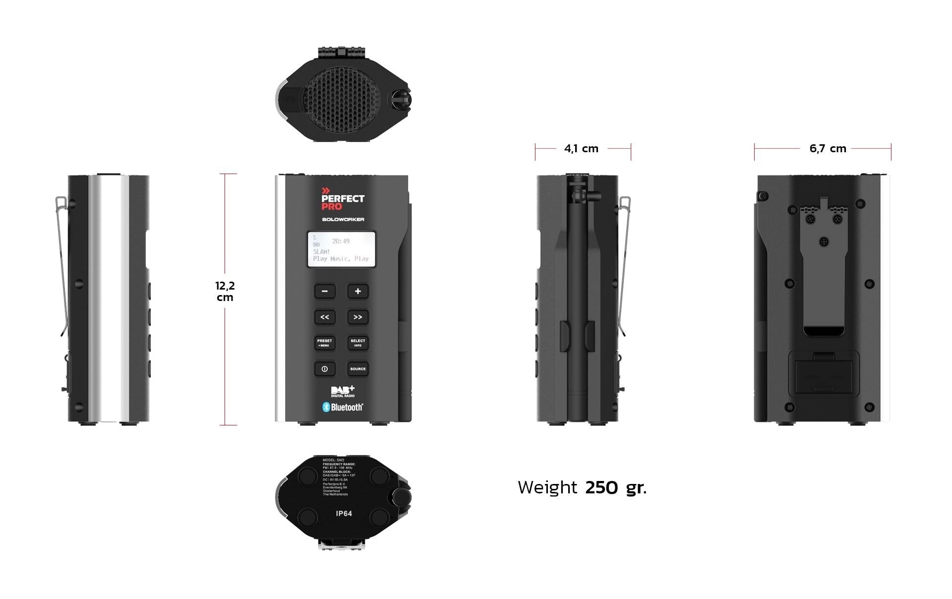 PerfectPro Digitalradio (DAB+) »SOLOWORKER«, Display, Equalizer, Senderspeicher
